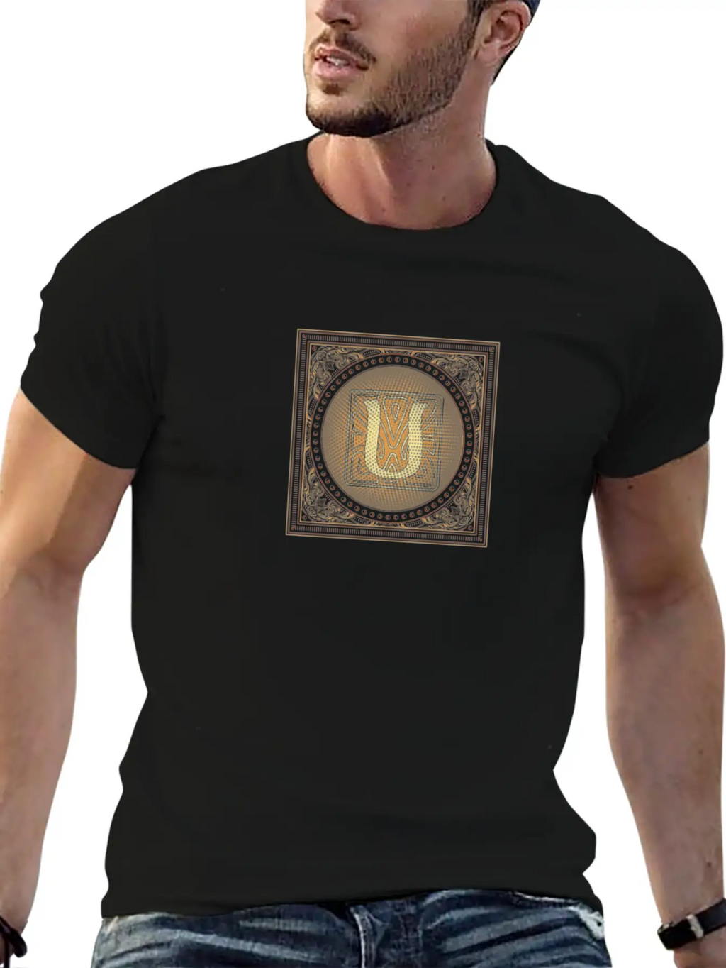 Letter U Monogram Stylish Everyday T-Shirt – Unisex Basic Cotton Tee