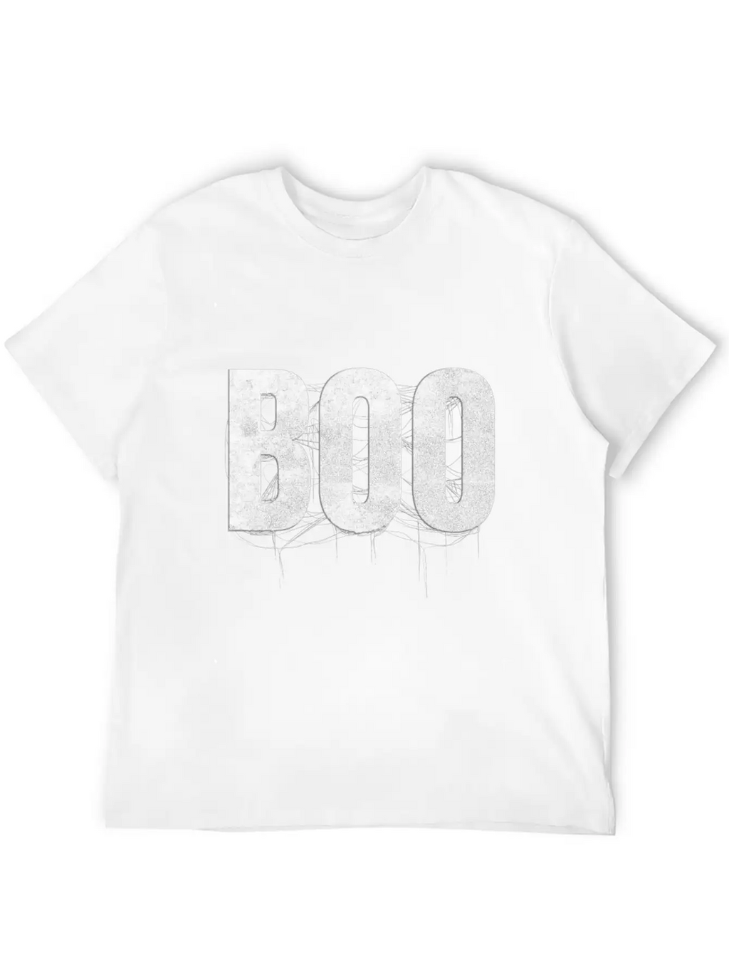 Letters Write The Word Boo With Spider Web On Essential Cotton Tee For Daily Outfits – Unisex Style