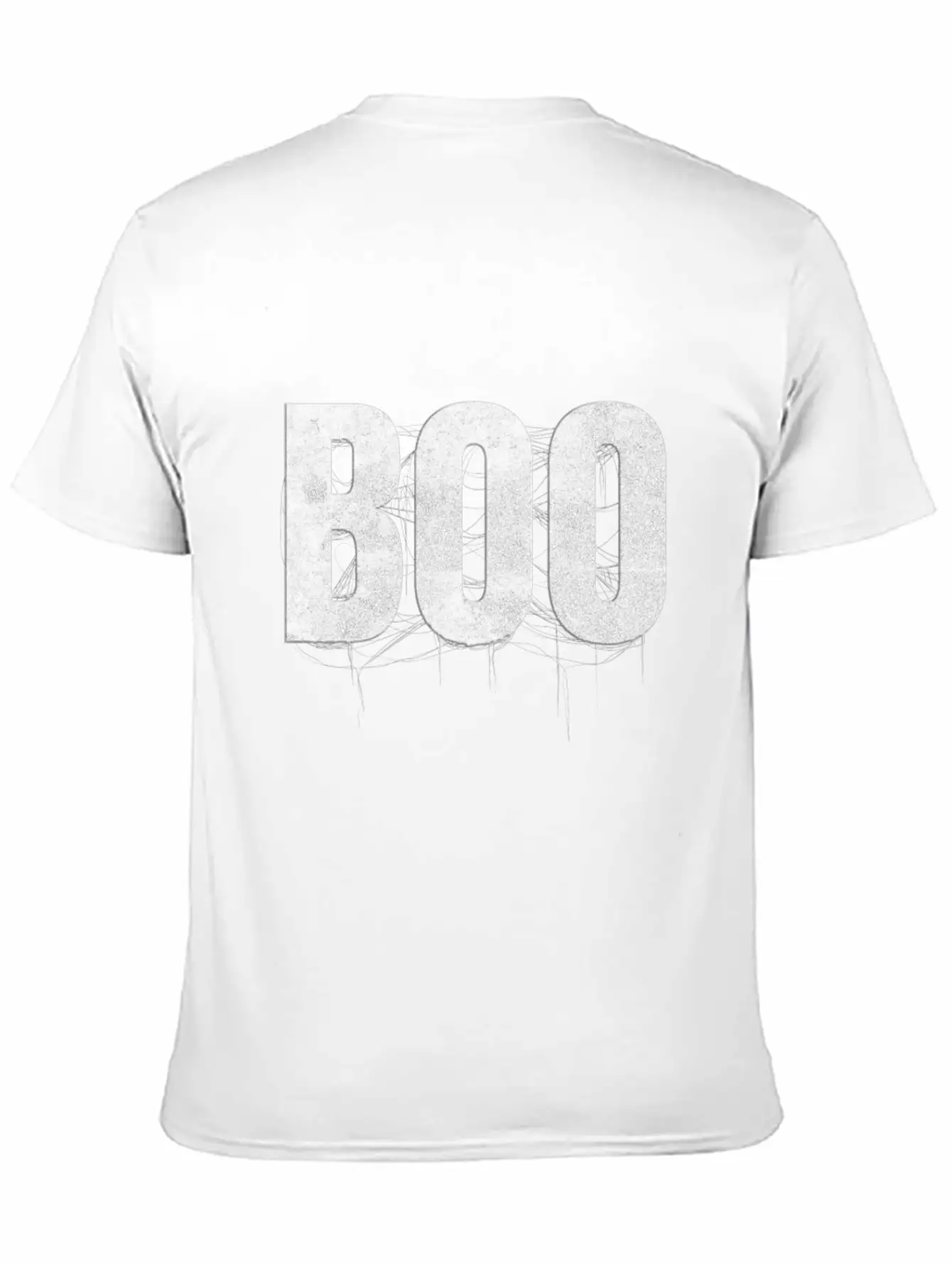Letters Write The Word Boo With Spider Web On Essential Cotton Tee For Daily Outfits – Unisex Style