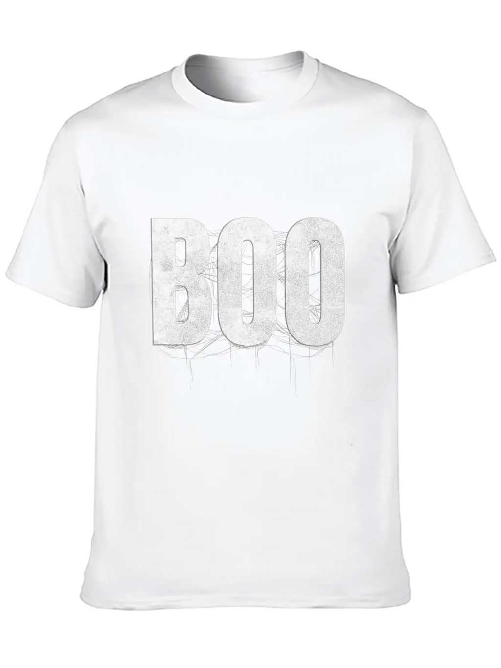 Letters Write The Word Boo With Spider Web On Essential Cotton Tee For Daily Outfits – Unisex Style
