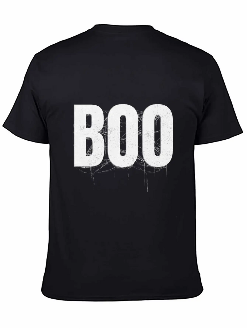 Letters Write The Word Boo With Spider Web On Essential Cotton Tee For Daily Outfits – Unisex Style