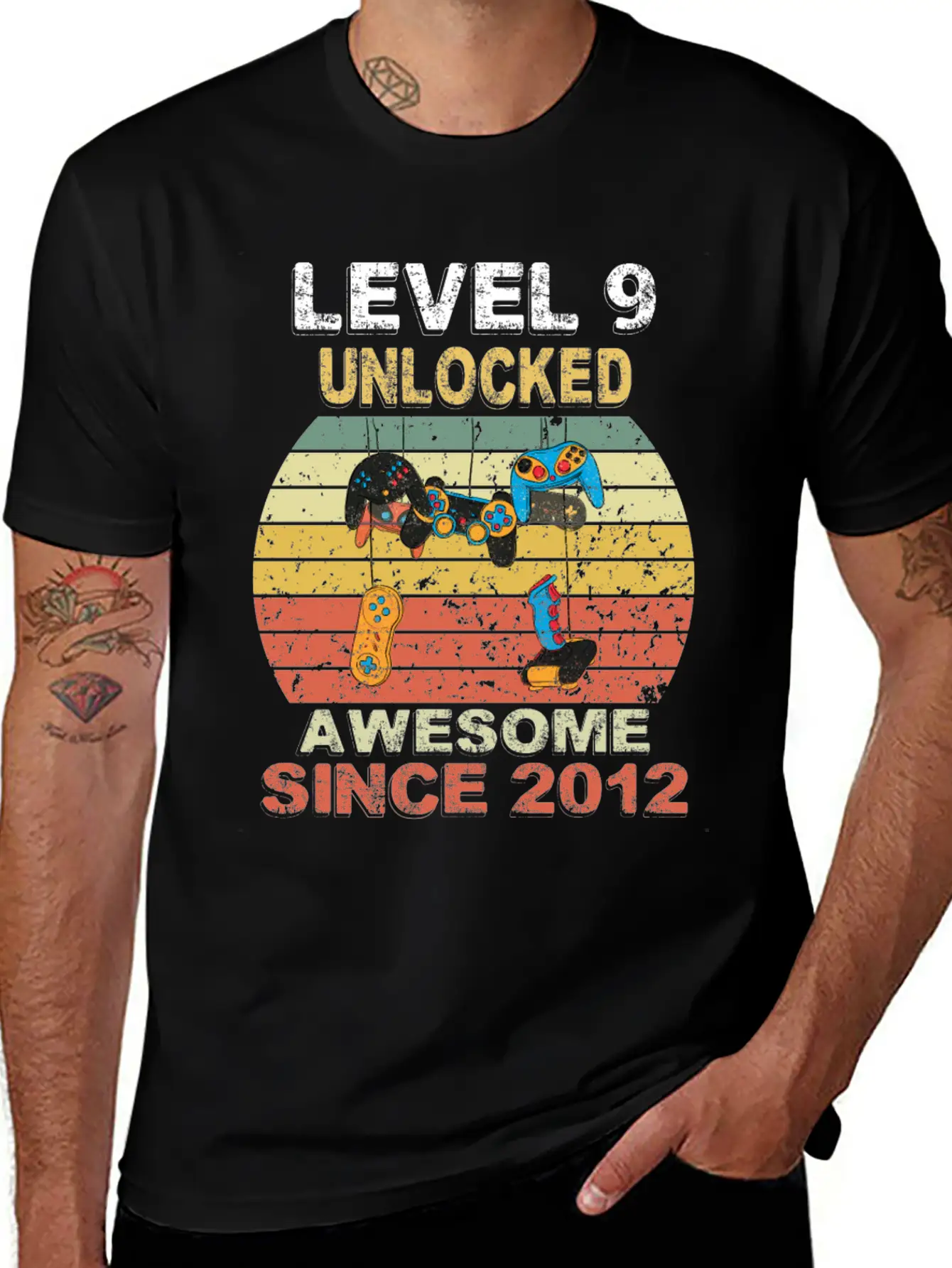 Level 9 Unlocked Awesome Since 2012 Video Game 9th Casual Graphic T-Shirt – Simple And Comfortable Daily Wear