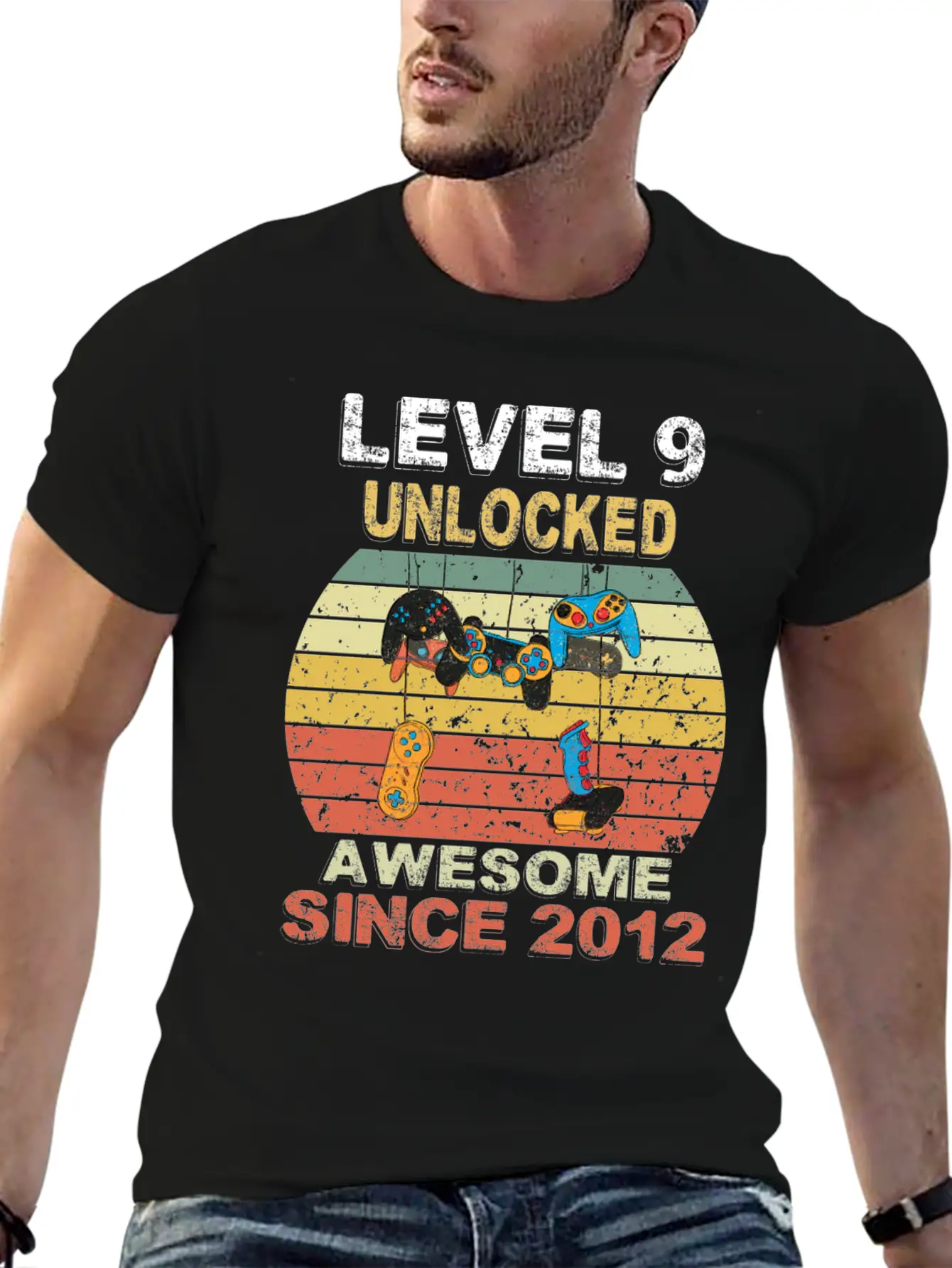 Level 9 Unlocked Awesome Since 2012 Video Game 9th Casual Graphic T-Shirt – Simple And Comfortable Daily Wear