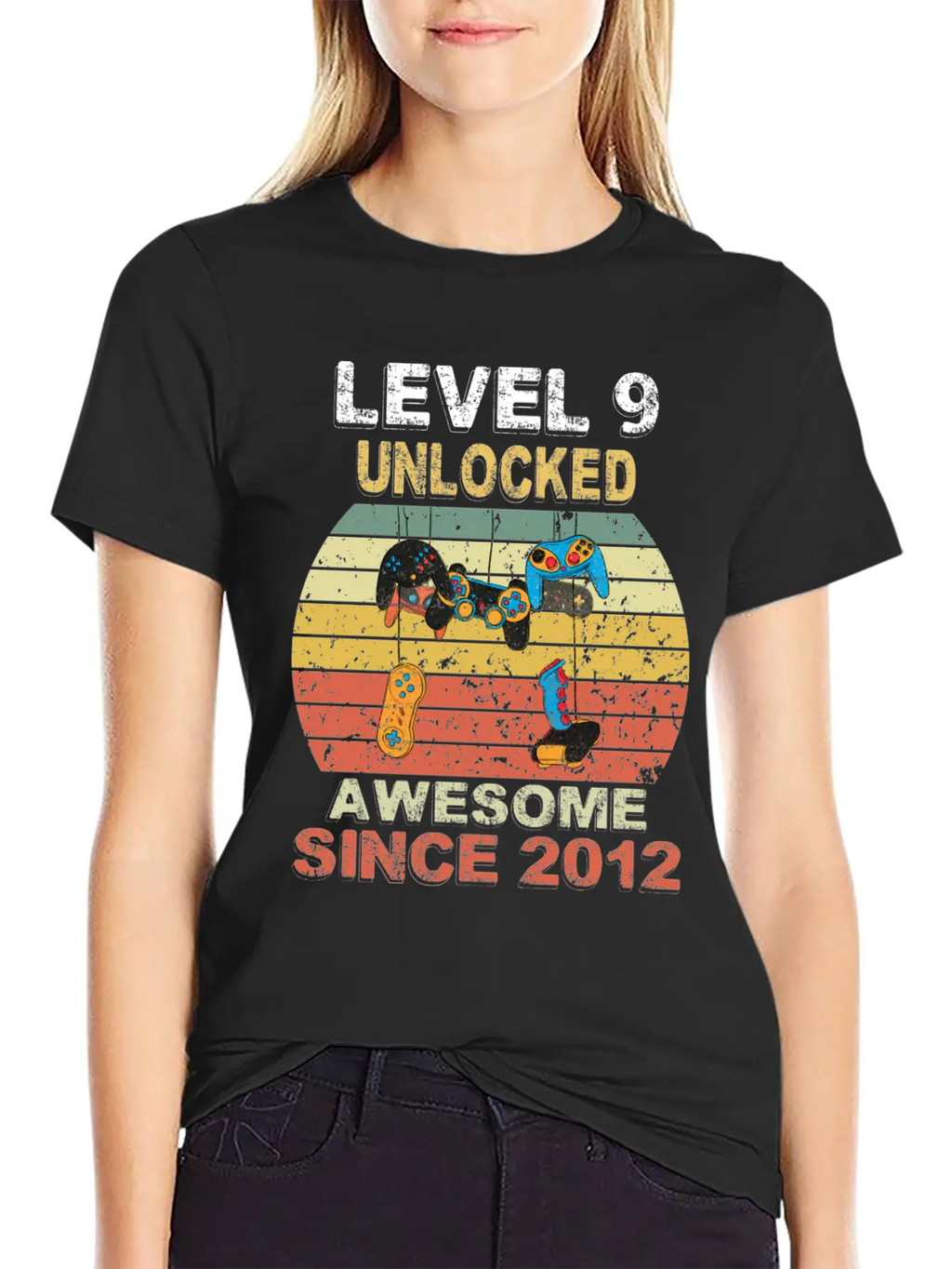 Level 9 Unlocked Awesome Since 2012 Video Game 9th Casual Graphic T-Shirt – Simple And Comfortable Daily Wear