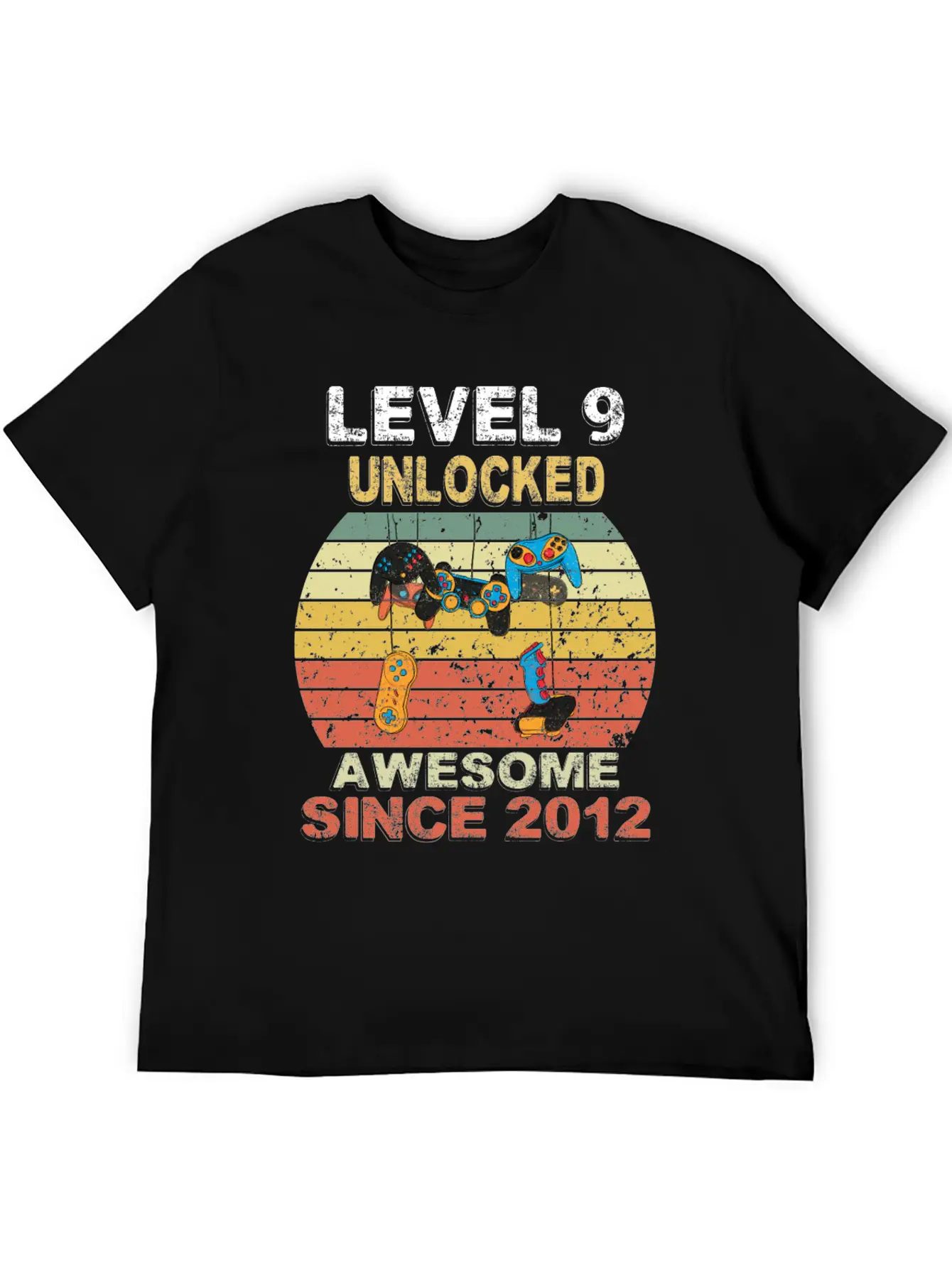 Level 9 Unlocked Awesome Since 2012 Video Game 9th Casual Graphic T-Shirt – Simple And Comfortable Daily Wear