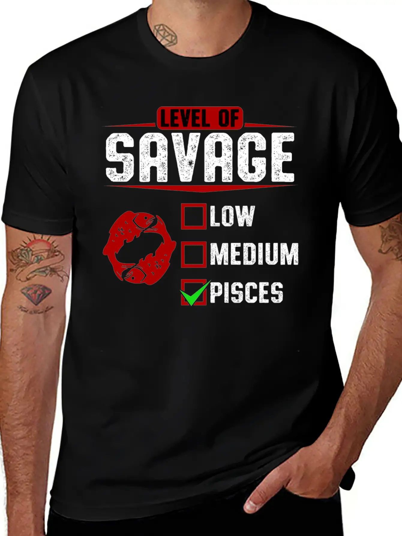 Level Of Savage Pisces Breathable Soft Cotton T-Shirt – Timeless Casual Look