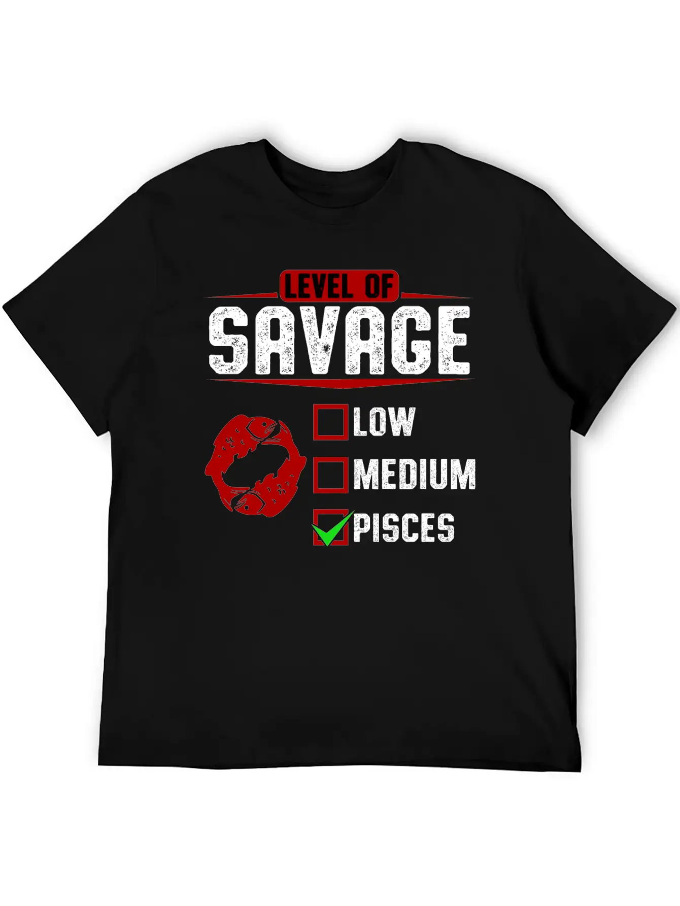 Level Of Savage Pisces Breathable Soft Cotton T-Shirt – Timeless Casual Look