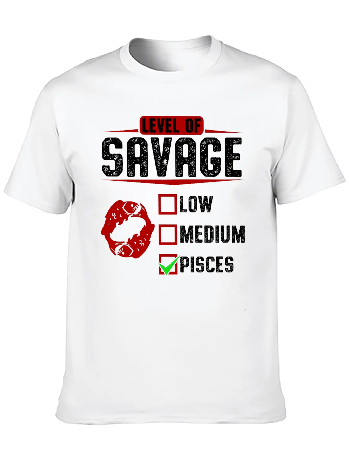 Level Of Savage Pisces Breathable Soft Cotton T-Shirt – Timeless Casual Look