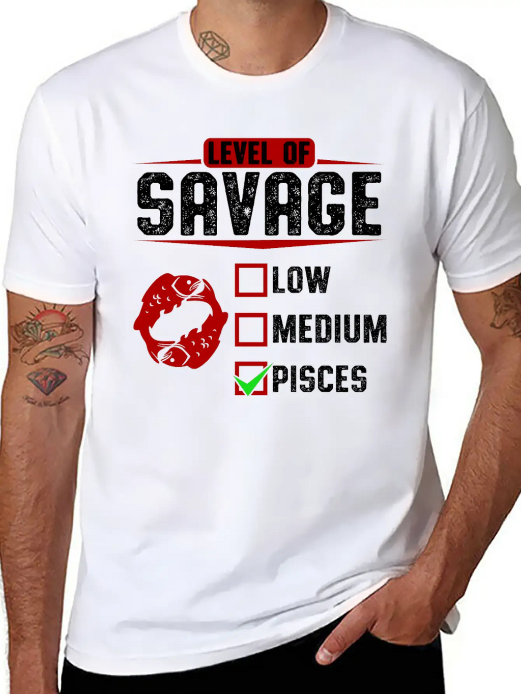 Level Of Savage Pisces Breathable Soft Cotton T-Shirt – Timeless Casual Look