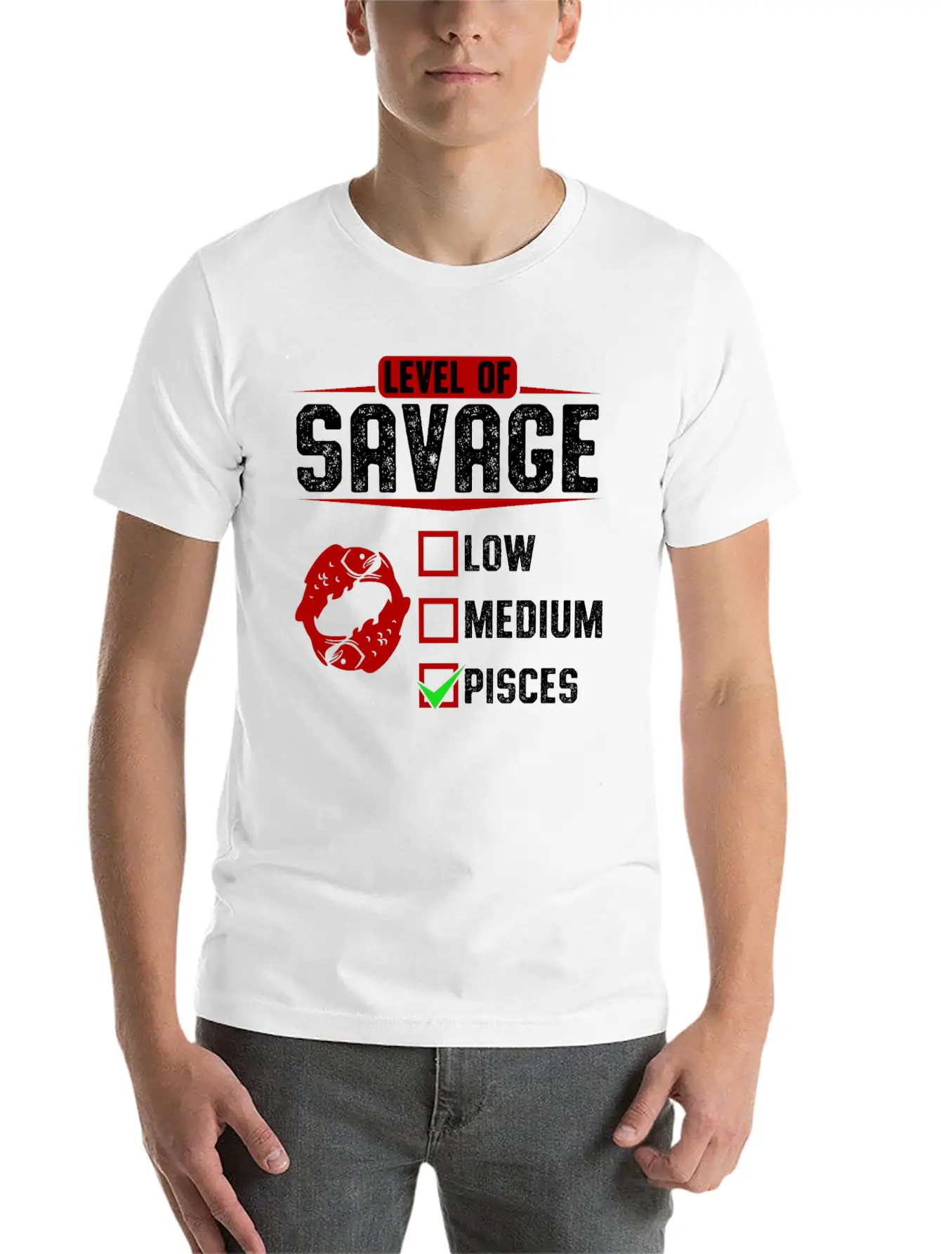 Level Of Savage Pisces Breathable Soft Cotton T-Shirt – Timeless Casual Look