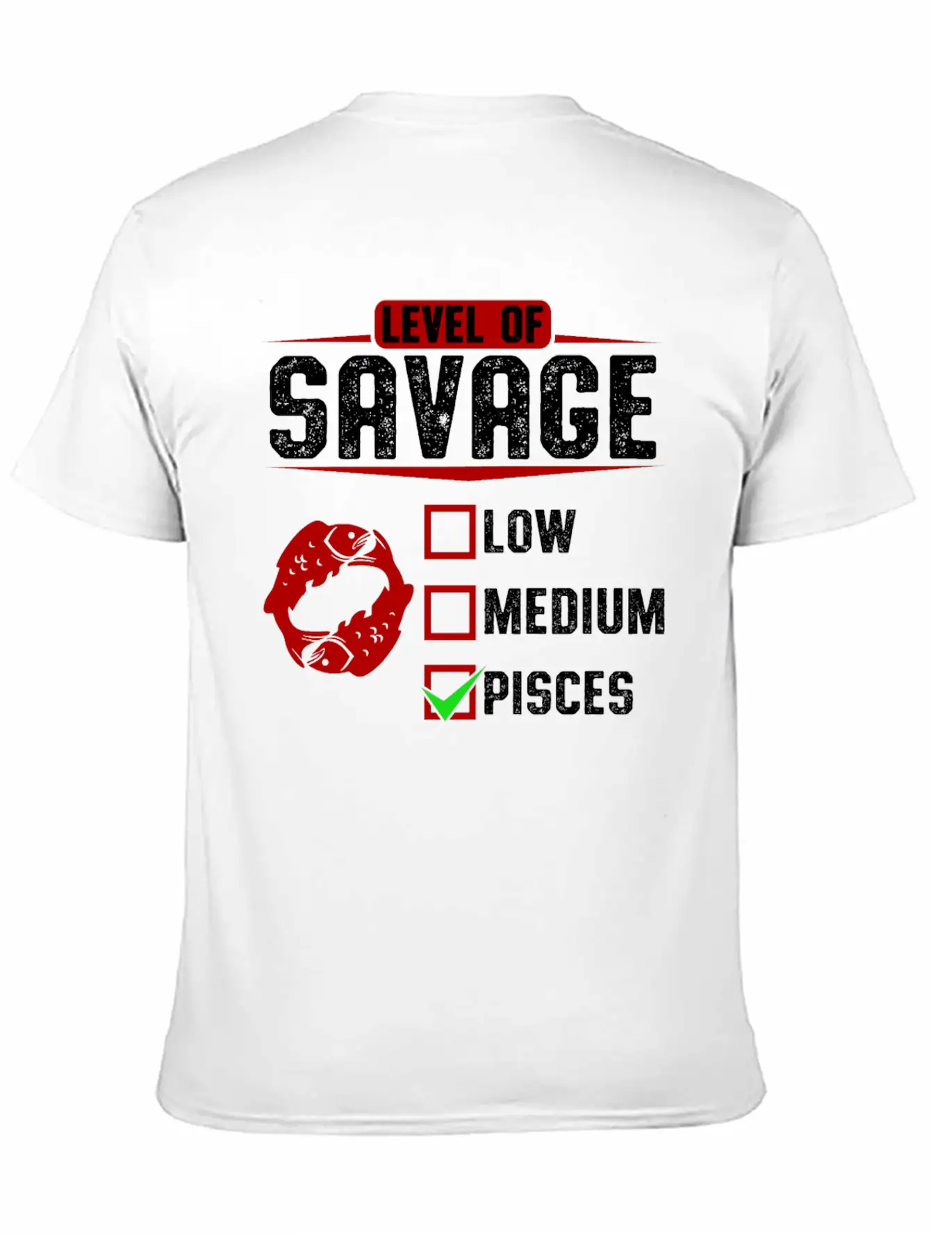 Level Of Savage Pisces Breathable Soft Cotton T-Shirt – Timeless Casual Look