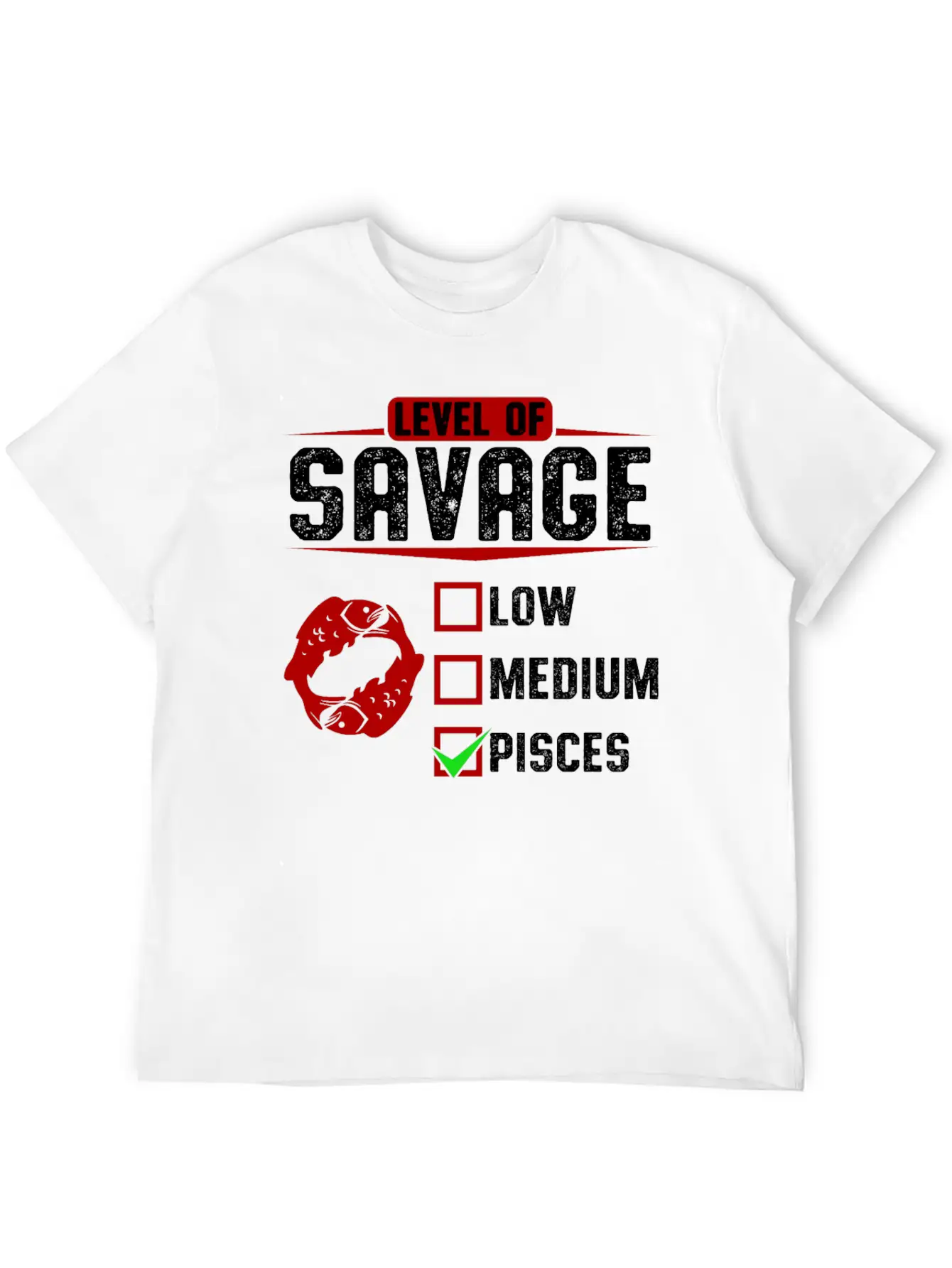 Level Of Savage Pisces Breathable Soft Cotton T-Shirt – Timeless Casual Look