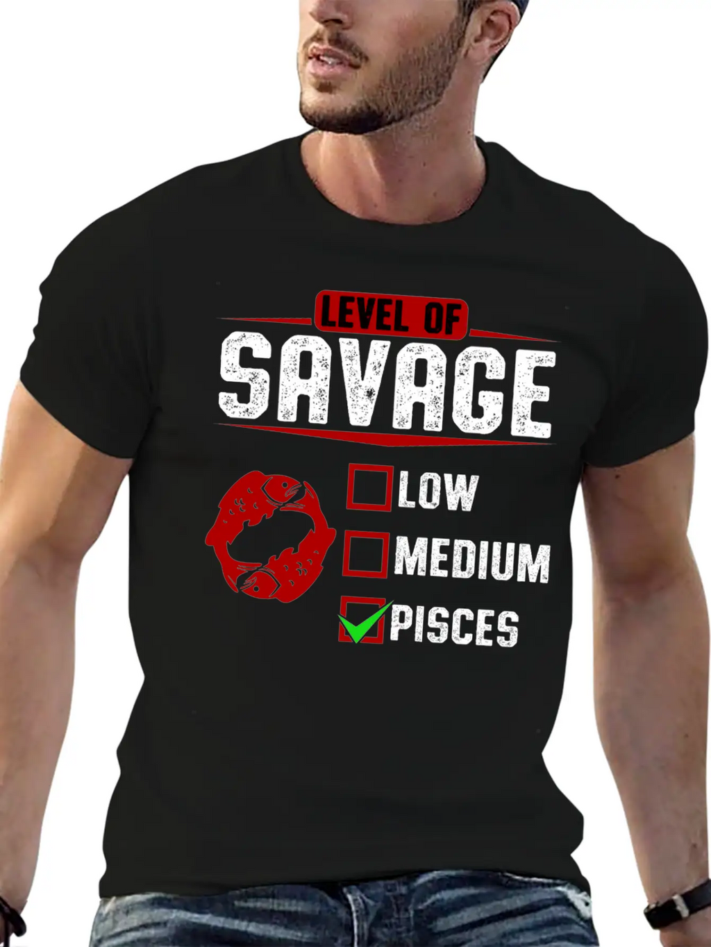 Level Of Savage Pisces Breathable Soft Cotton T-Shirt – Timeless Casual Look