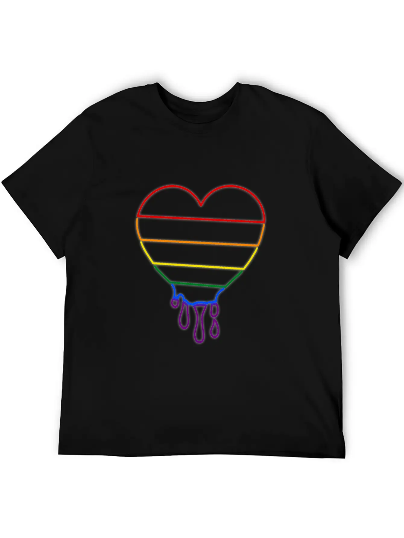 LGBT Neon Heart Unisex Casual T-Shirt – Clean Design For Daily Comfort