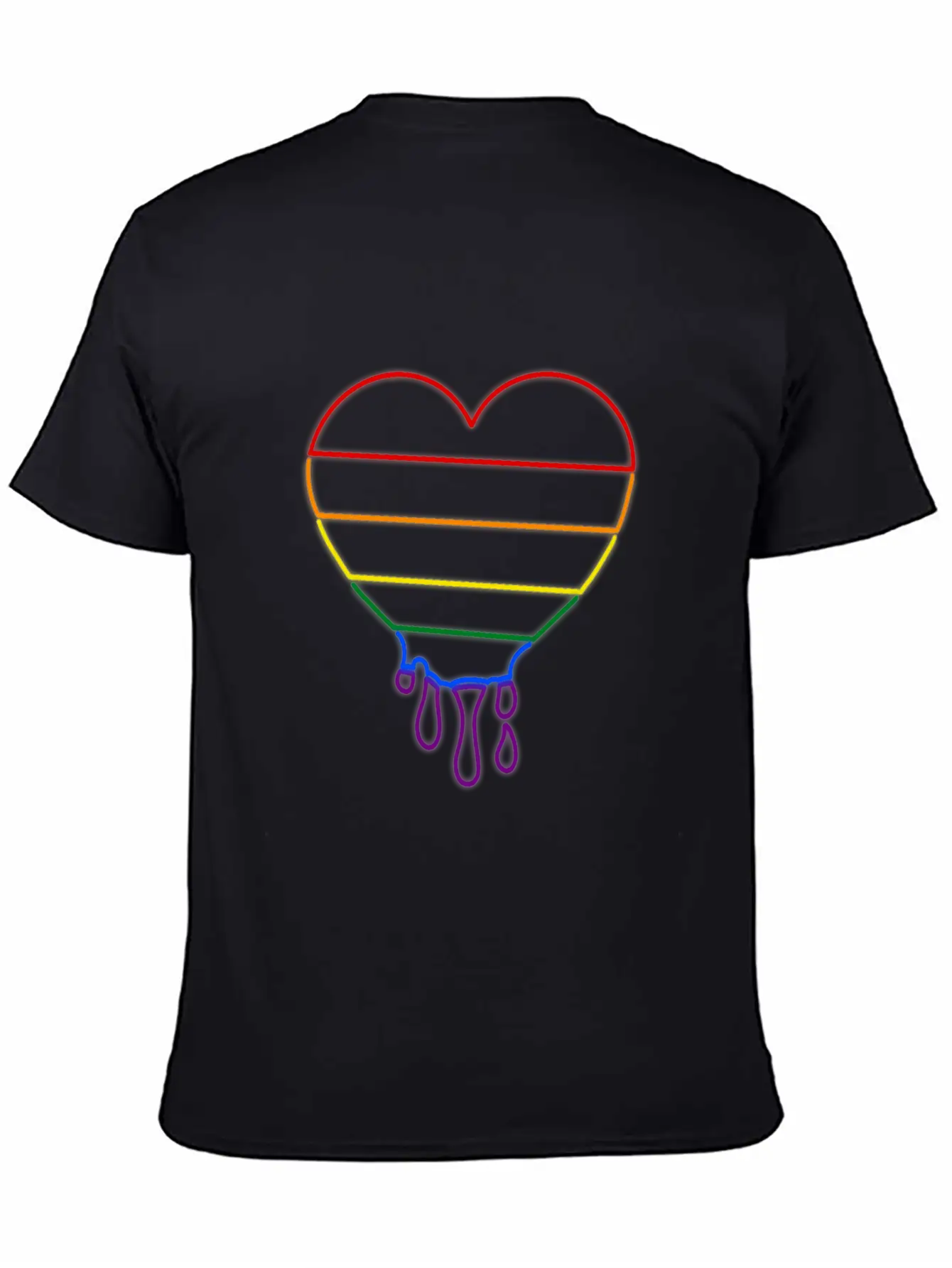 LGBT Neon Heart Unisex Casual T-Shirt – Clean Design For Daily Comfort