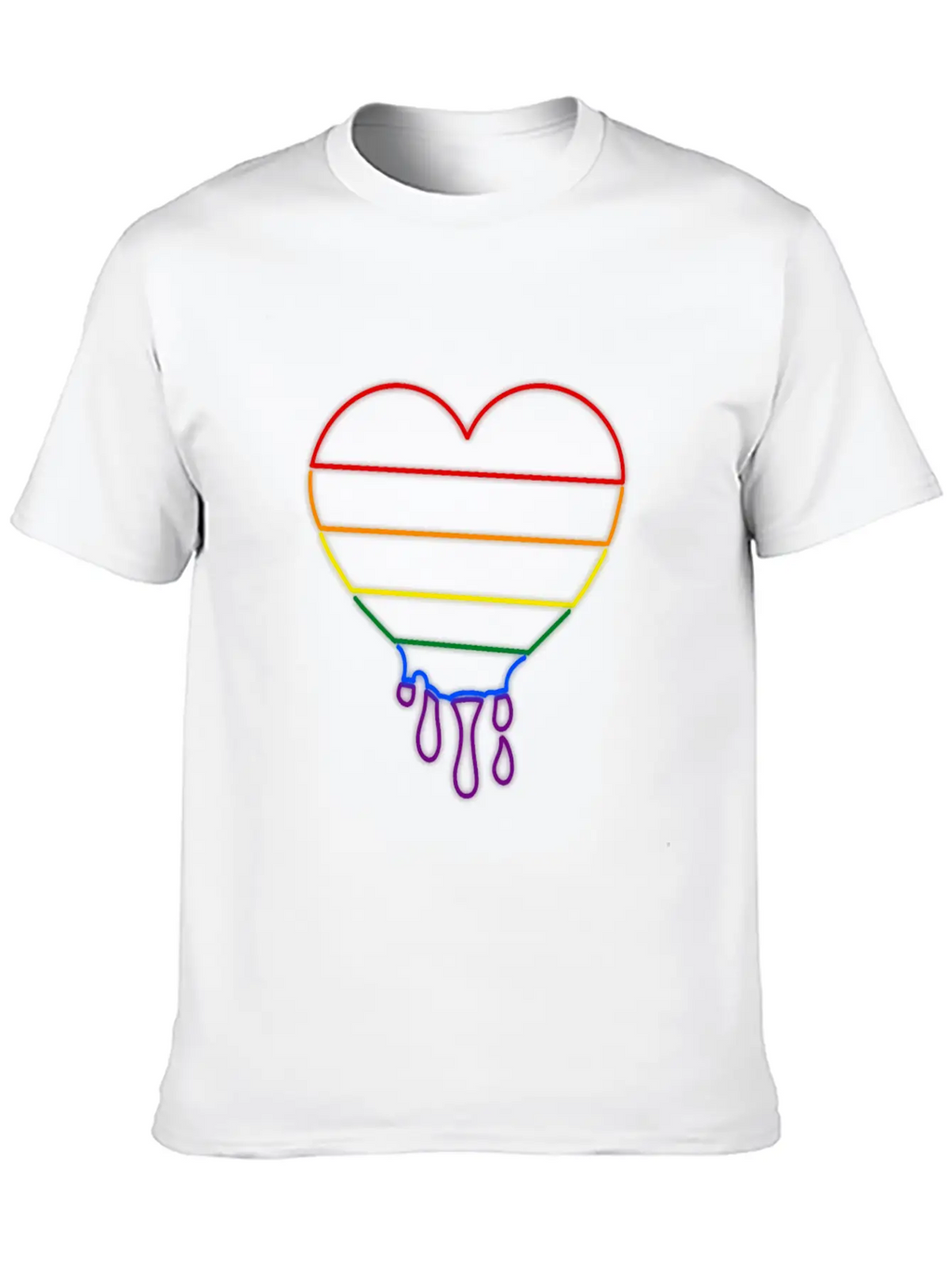 LGBT Neon Heart Unisex Casual T-Shirt – Clean Design For Daily Comfort