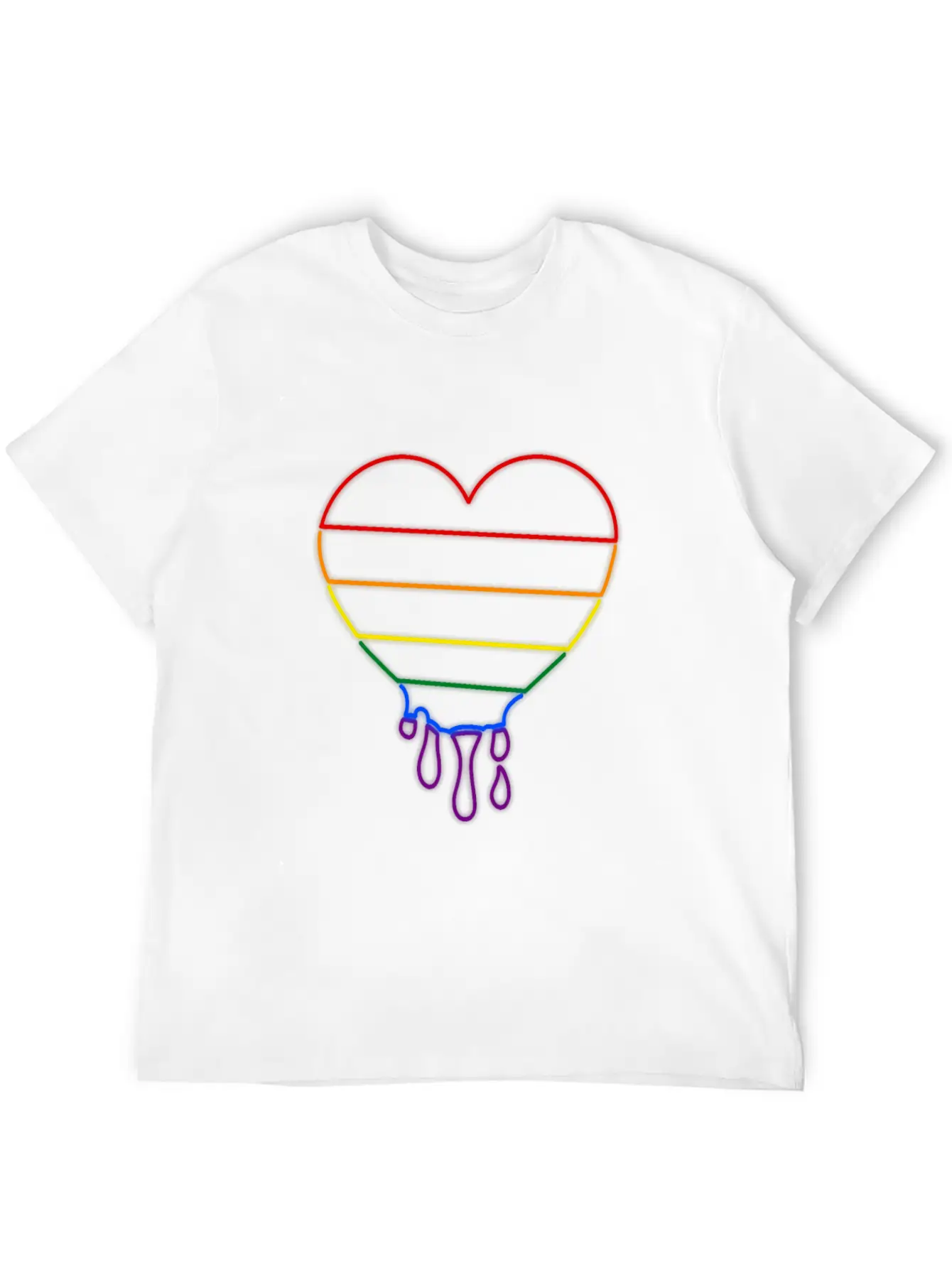 LGBT Neon Heart Unisex Casual T-Shirt – Clean Design For Daily Comfort