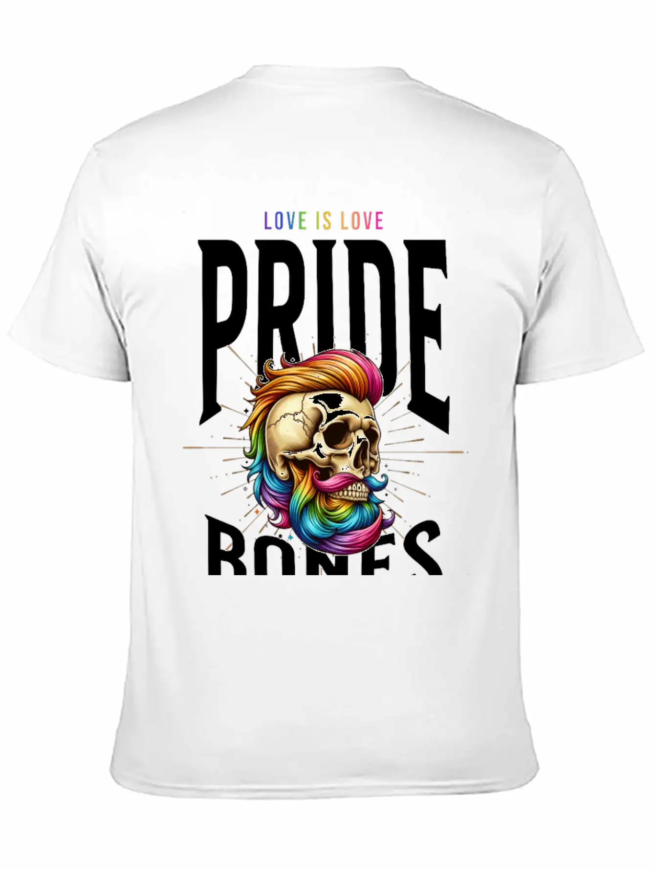 LGBTQ+ Pride Love Is Love Bones Collective Unisex Short Sleeve Soft Cotton T-Shirt – Casual Everyday Wear