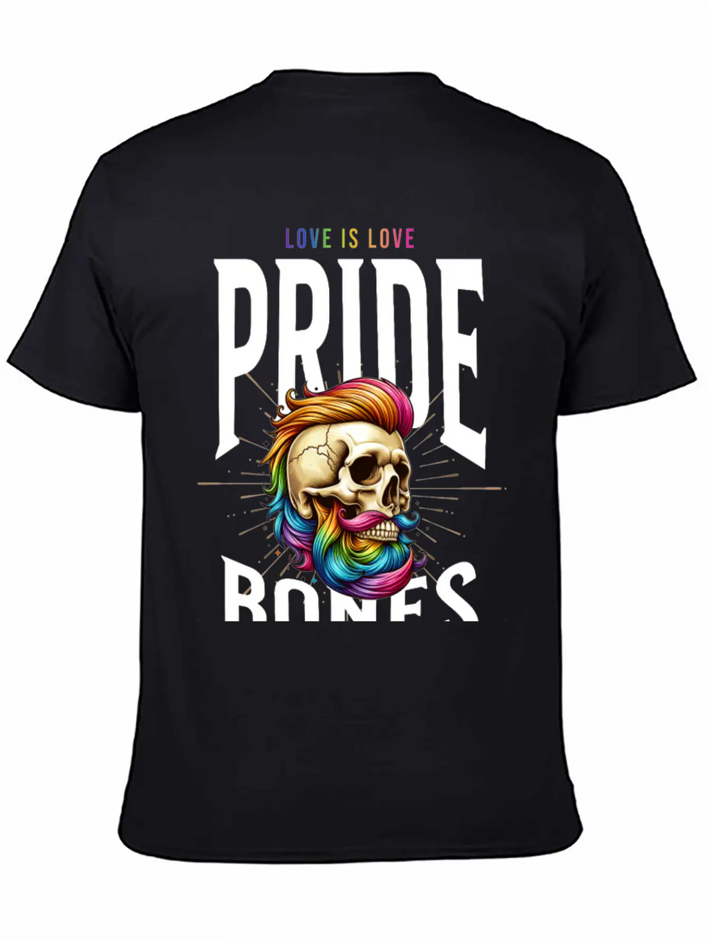 LGBTQ+ Pride Love Is Love Bones Collective Unisex Short Sleeve Soft Cotton T-Shirt – Casual Everyday Wear