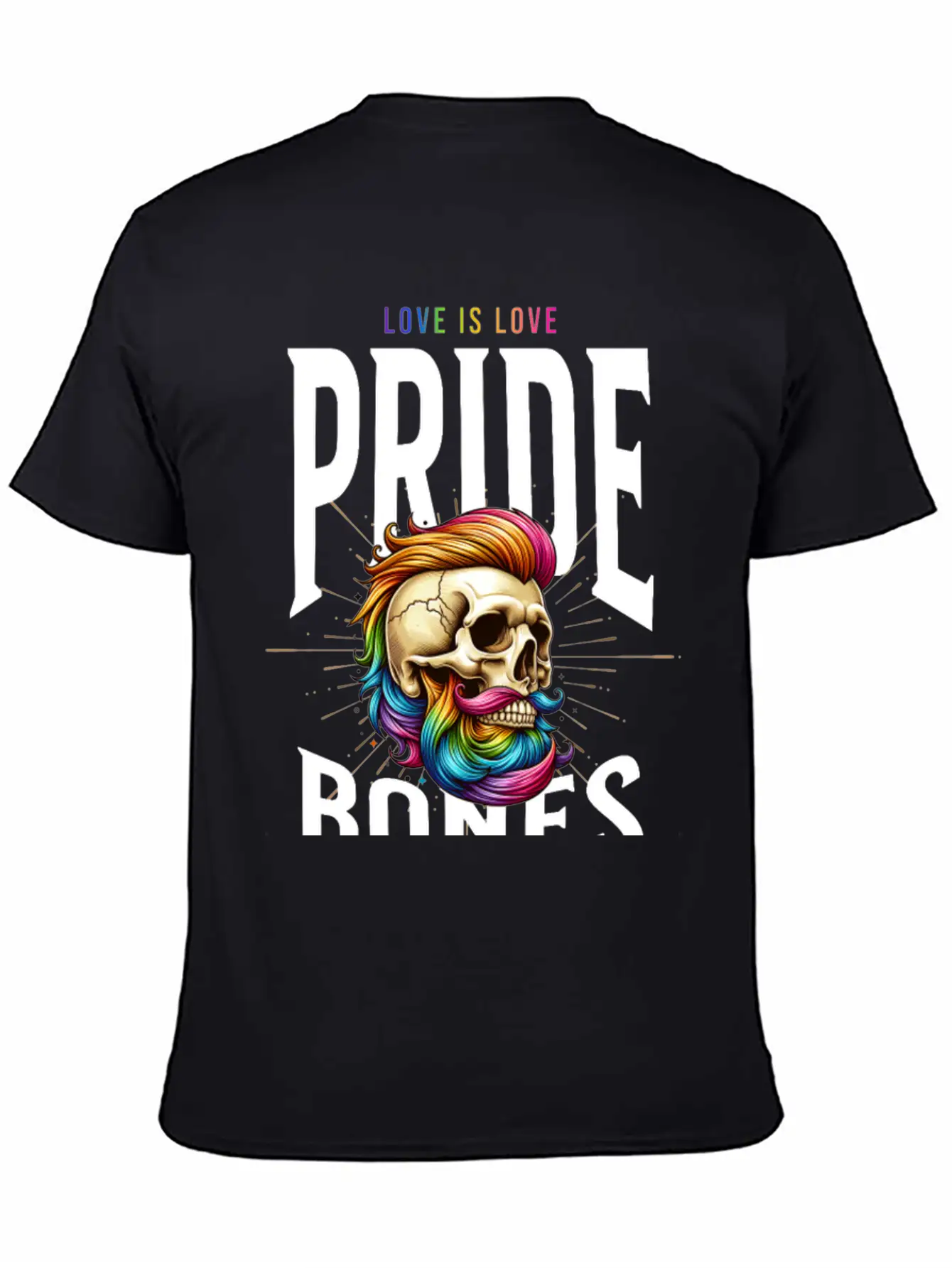 LGBTQ+ Pride Love Is Love Bones Collective Unisex Short Sleeve Soft Cotton T-Shirt – Casual Everyday Wear