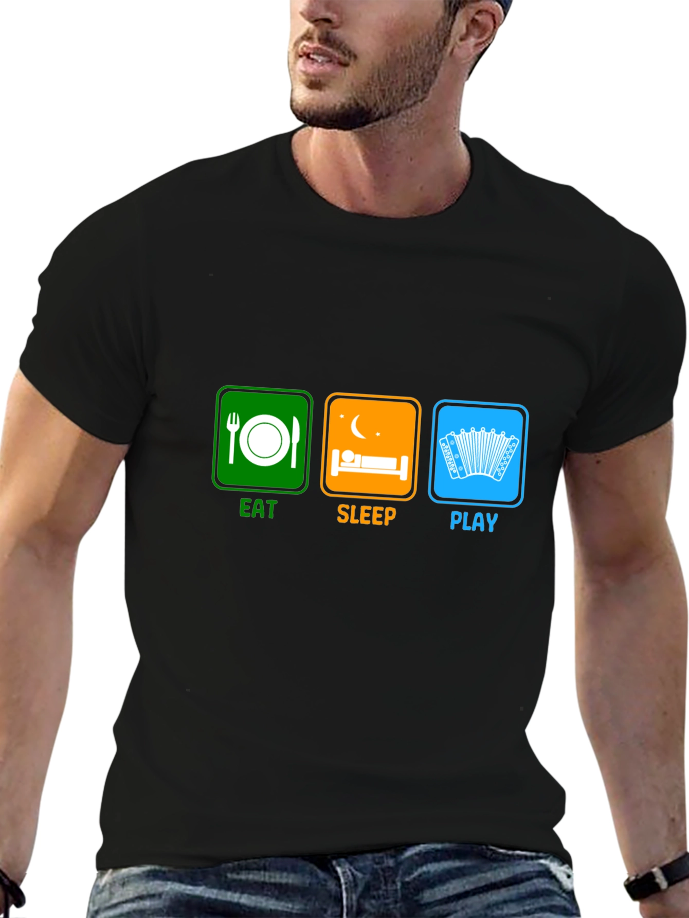 Eat Sleep Play Accordion T-Shirt - Musician Gift