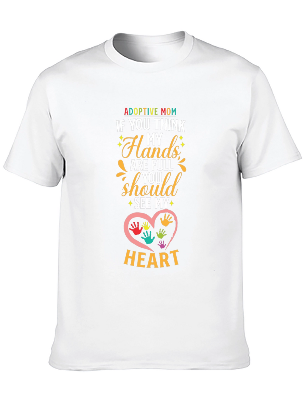 Adoptive Mom Heart Hands Graphic T-Shirt