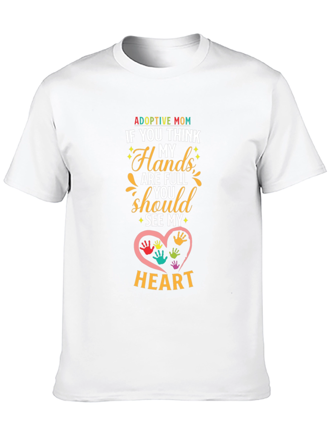 Adoptive Mom Heart Hands Graphic T-Shirt