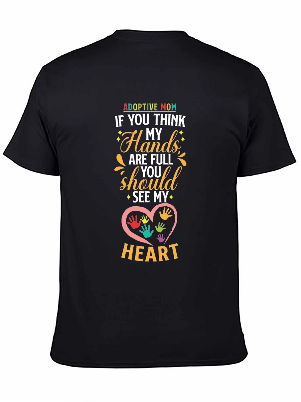 Adoptive Mom Heart Hands Graphic T-Shirt