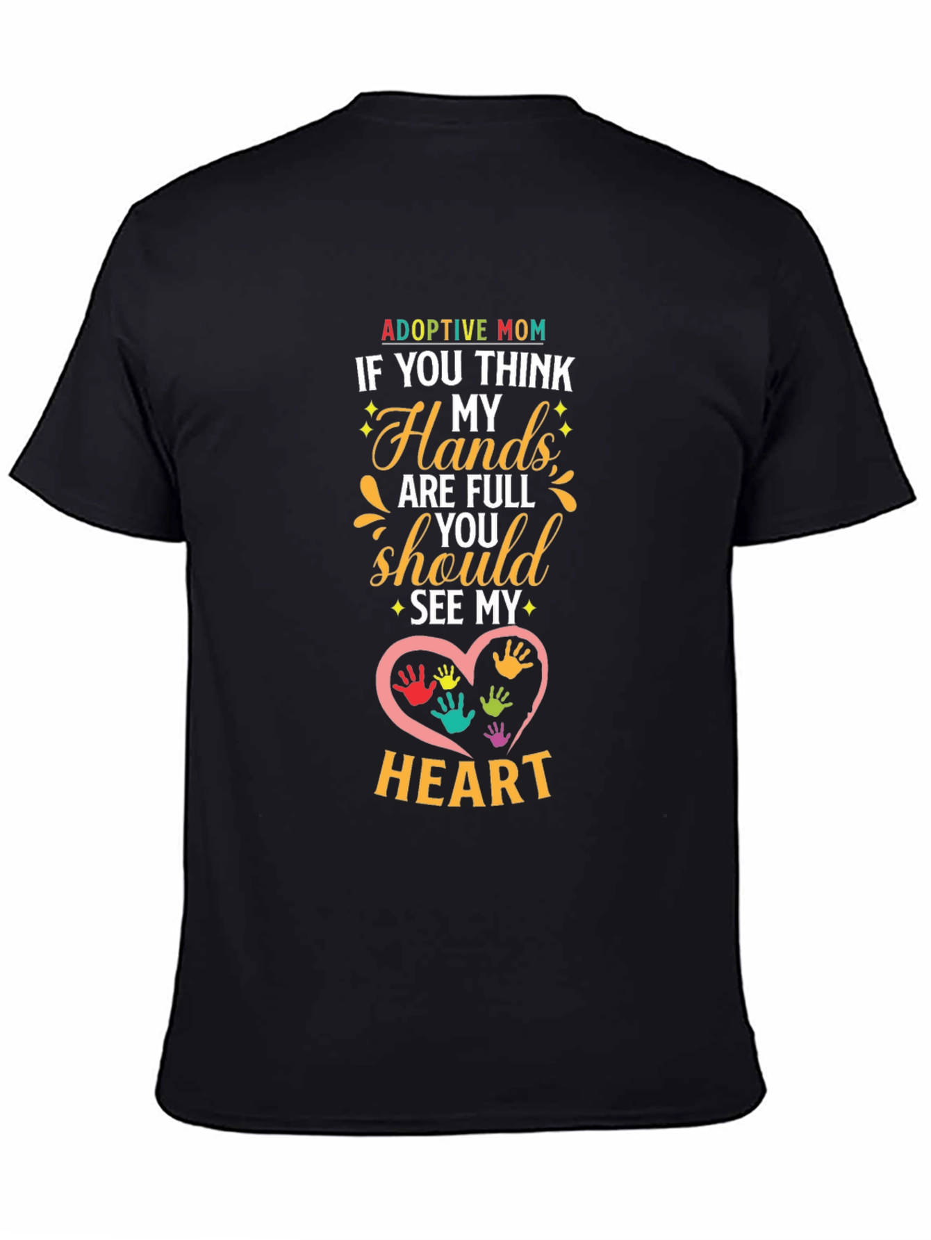 Adoptive Mom Heart Hands Graphic T-Shirt