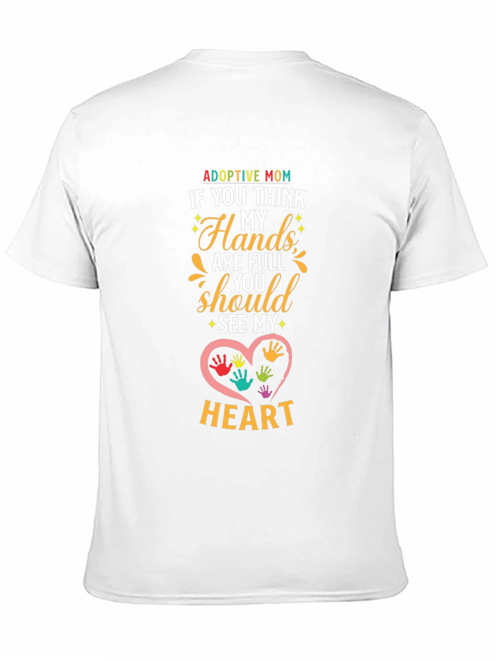 Adoptive Mom Heart Hands Graphic T-Shirt