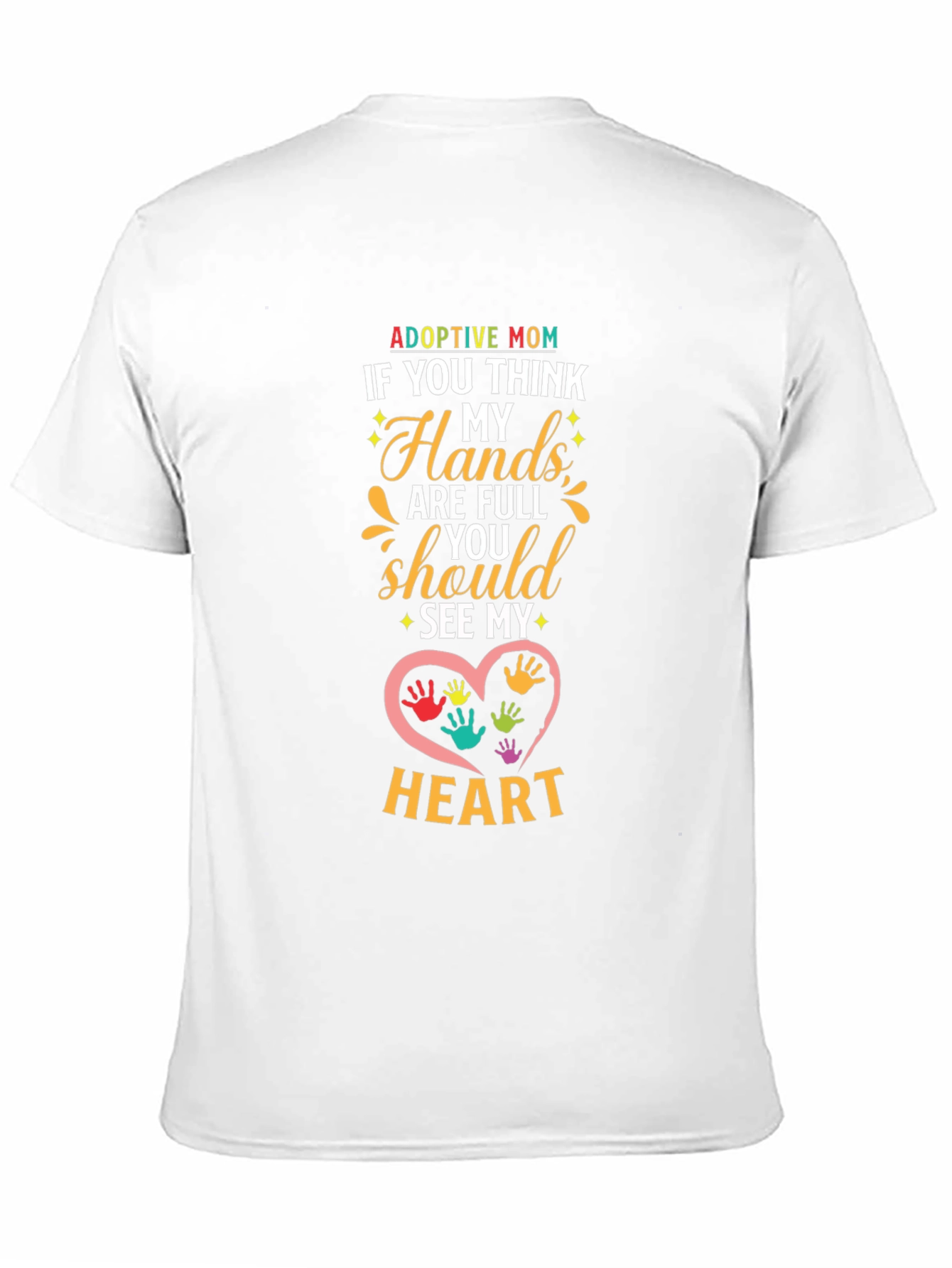 Adoptive Mom Heart Hands Graphic T-Shirt