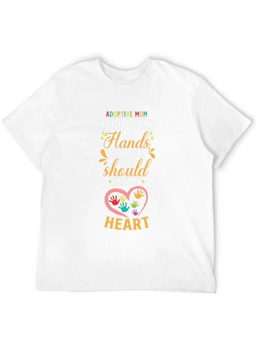 Adoptive Mom Heart Hands Graphic T-Shirt