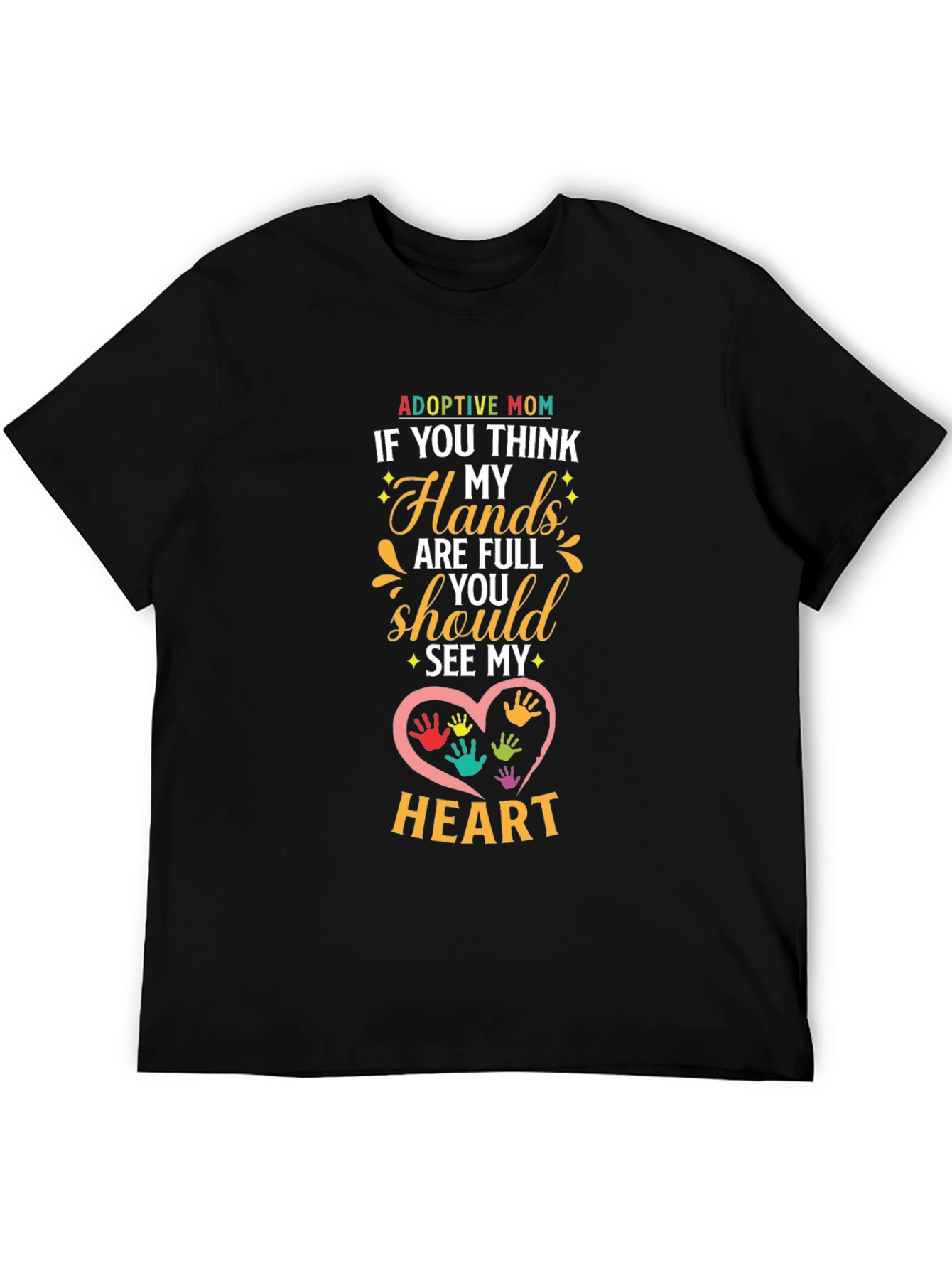 Adoptive Mom Heart Hands Graphic T-Shirt