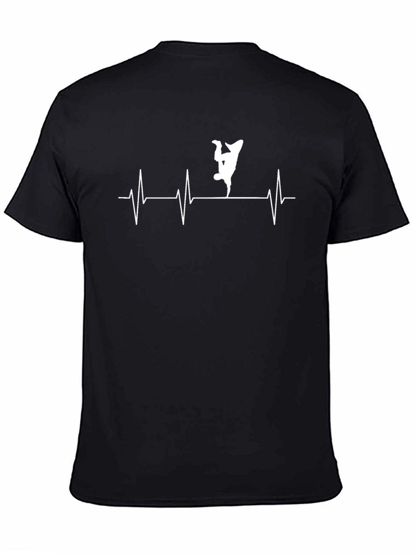Breakdance Heartbeat Tee - Black Cotton Graphic T-Shirt
