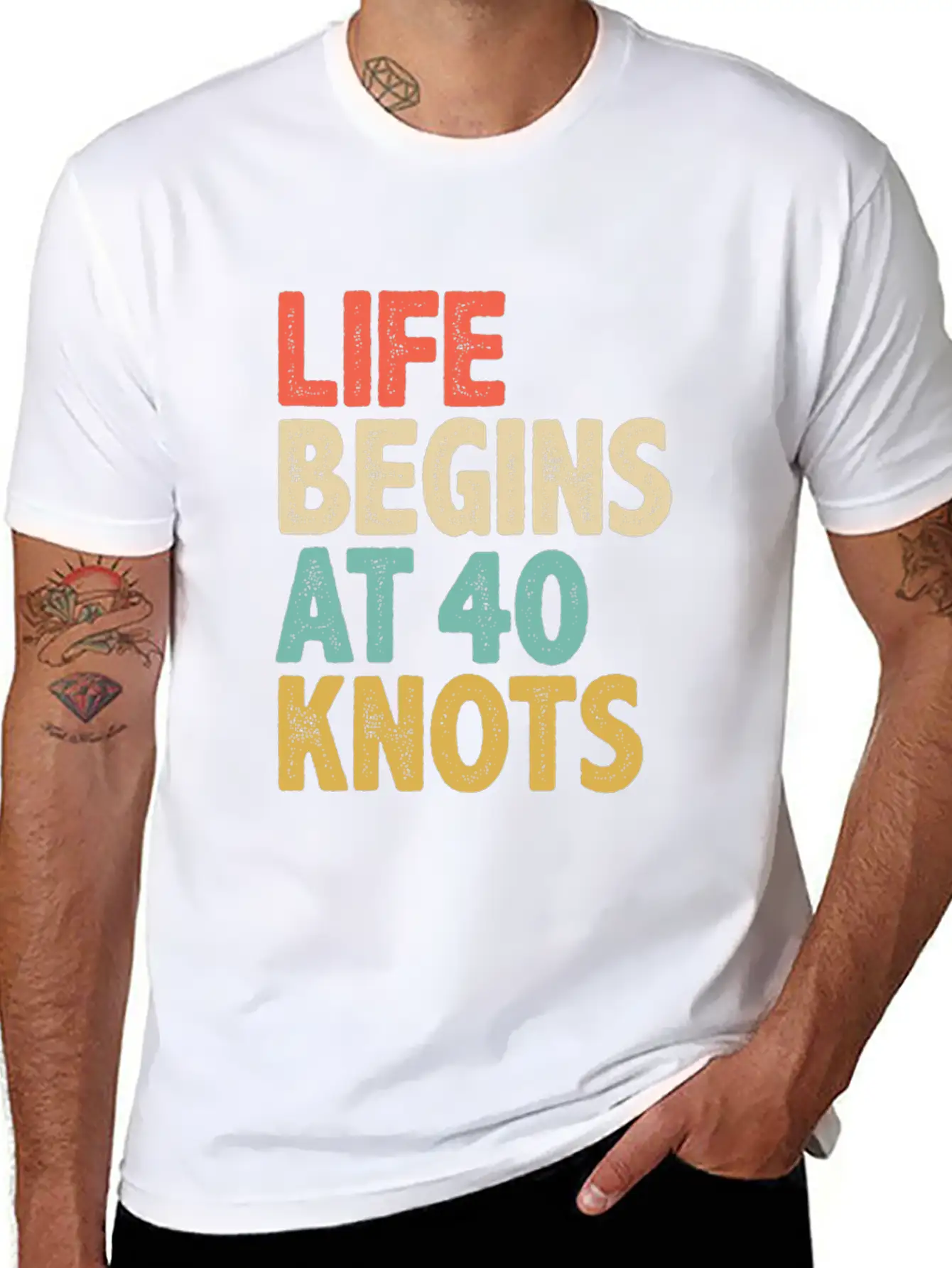 Life Begins At 40 Knots - Kitesurfing Unisex Casual T-Shirt – Clean Design For Daily Comfort