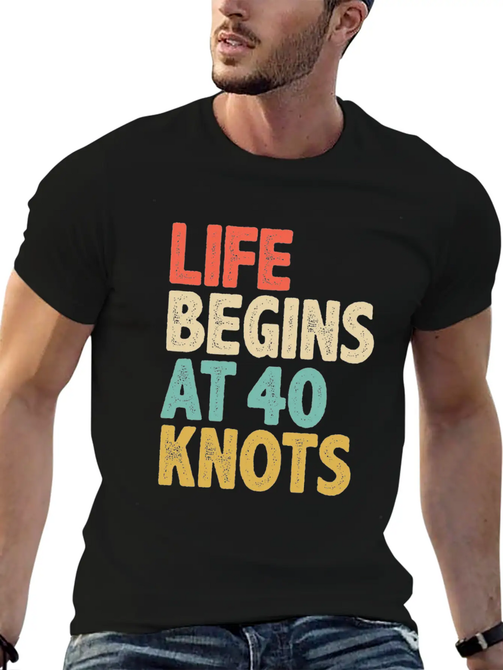 Life Begins At 40 Knots - Kitesurfing Unisex Casual T-Shirt – Clean Design For Daily Comfort