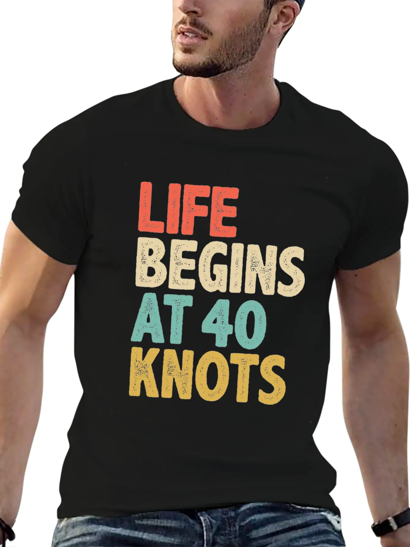 Life Begins At 40 Knots - Kitesurfing Unisex Casual T-Shirt – Clean Design For Daily Comfort