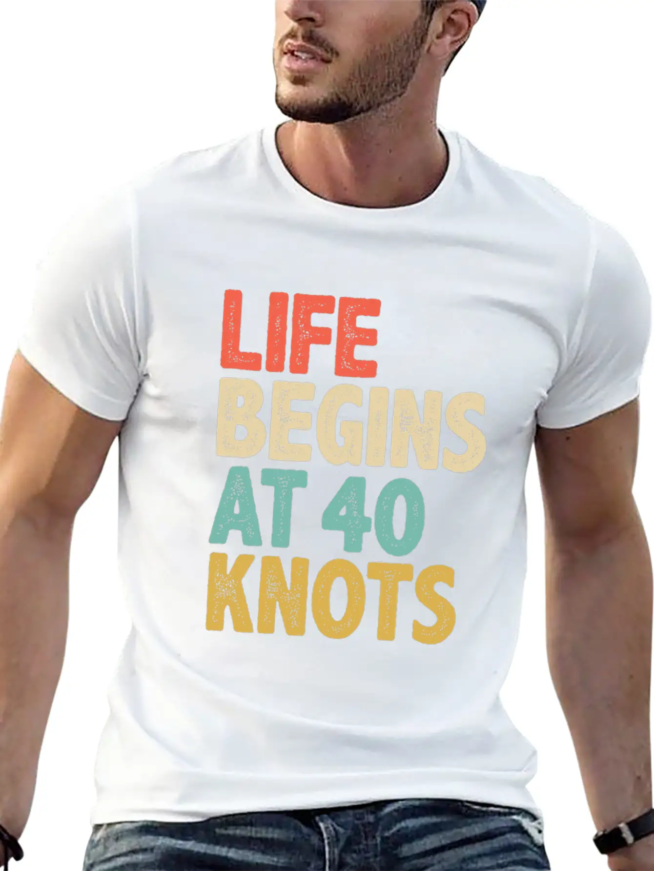 Life Begins At 40 Knots - Kitesurfing Unisex Casual T-Shirt – Clean Design For Daily Comfort