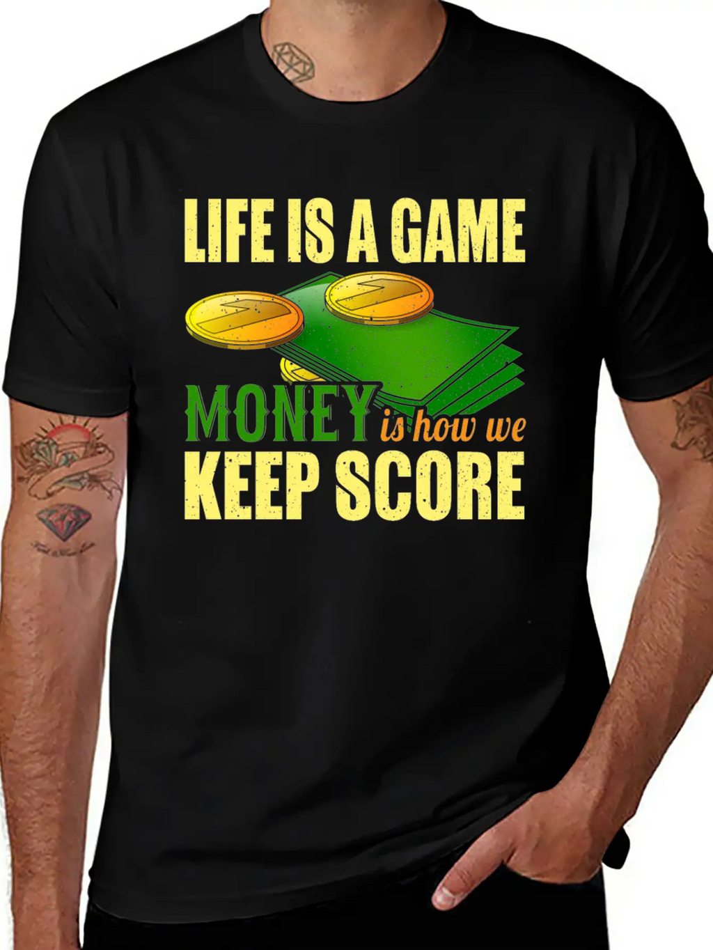 Life Is A Game, Money Is How We Keep Score Breathable Soft Cotton T-Shirt – Timeless Casual Look