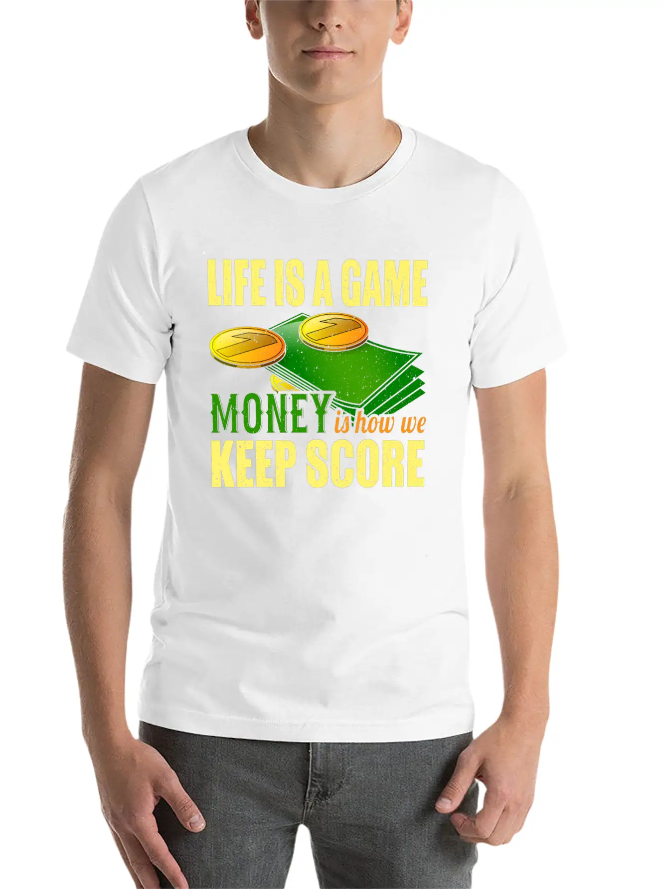 Life Is A Game, Money Is How We Keep Score Breathable Soft Cotton T-Shirt – Timeless Casual Look