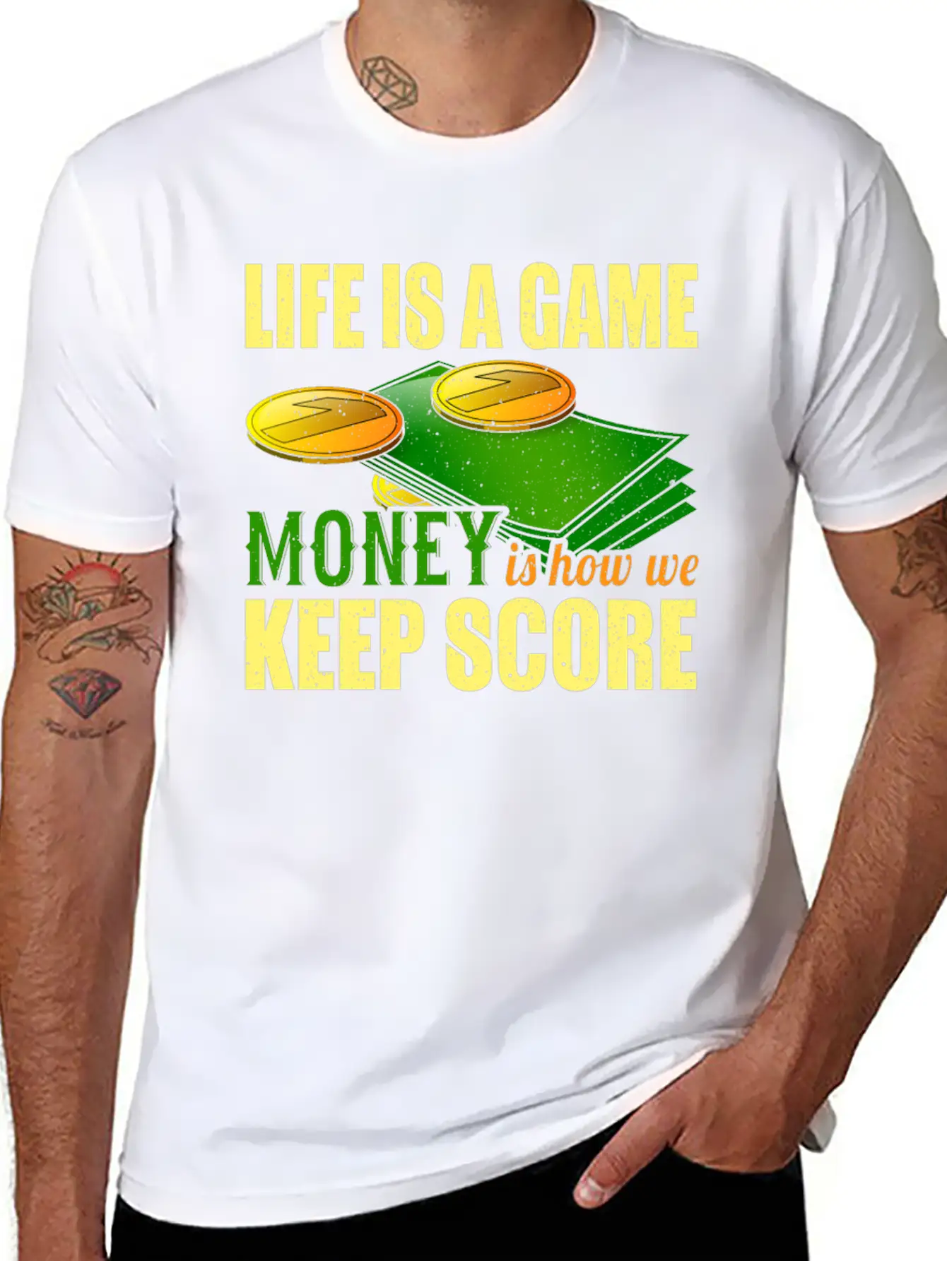 Life Is A Game, Money Is How We Keep Score Breathable Soft Cotton T-Shirt – Timeless Casual Look