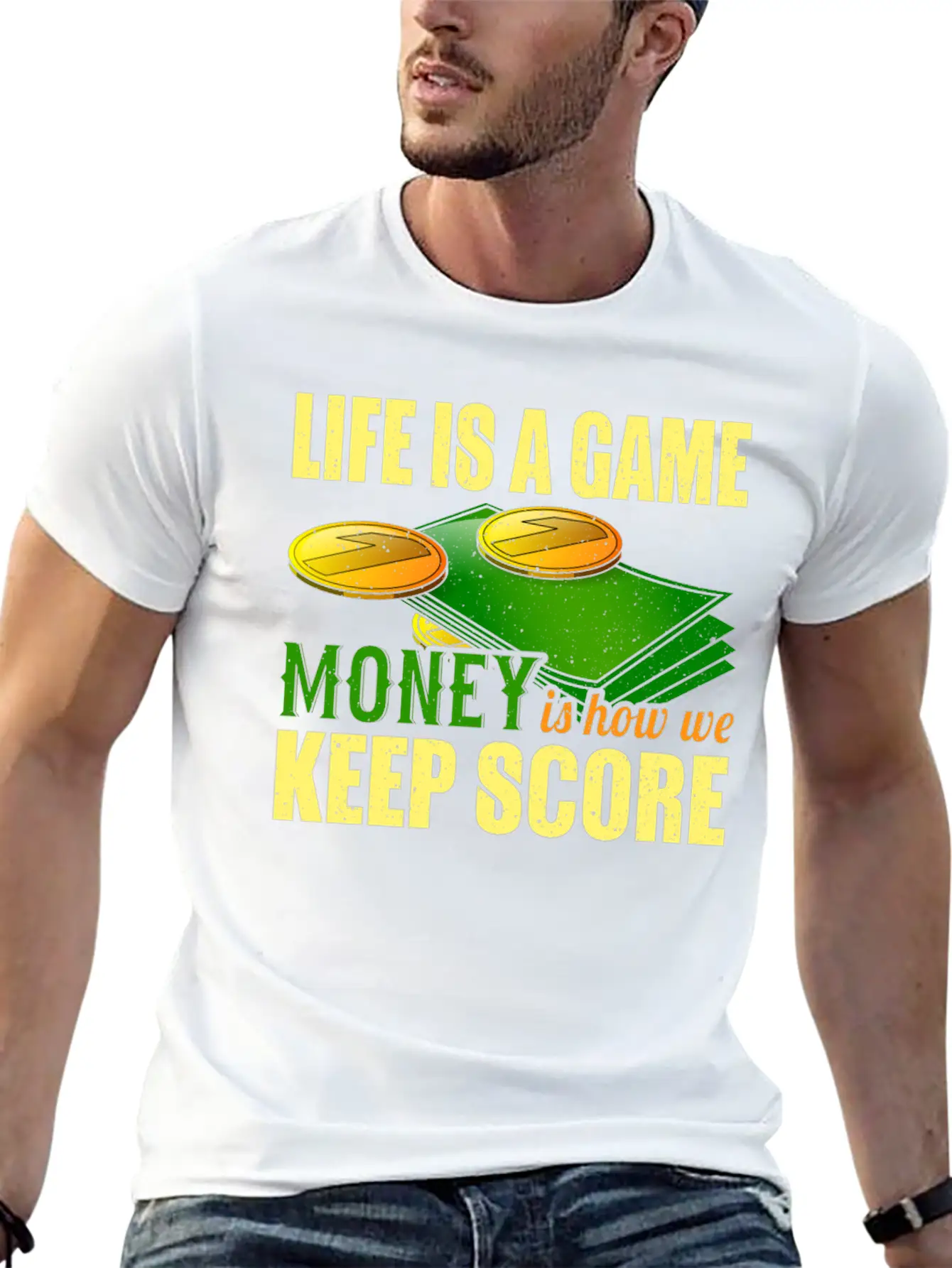 Life Is A Game, Money Is How We Keep Score Breathable Soft Cotton T-Shirt – Timeless Casual Look