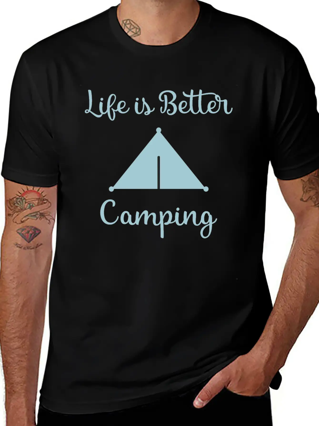 Life Is Better Camping, Camp, Camping, Camp Shirts Breathable Soft Cotton T-Shirt – Timeless Casual Look