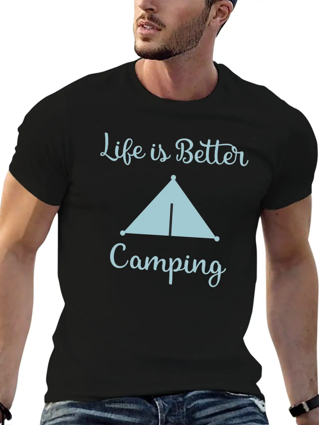 Life Is Better Camping, Camp, Camping, Camp Shirts Breathable Soft Cotton T-Shirt – Timeless Casual Look