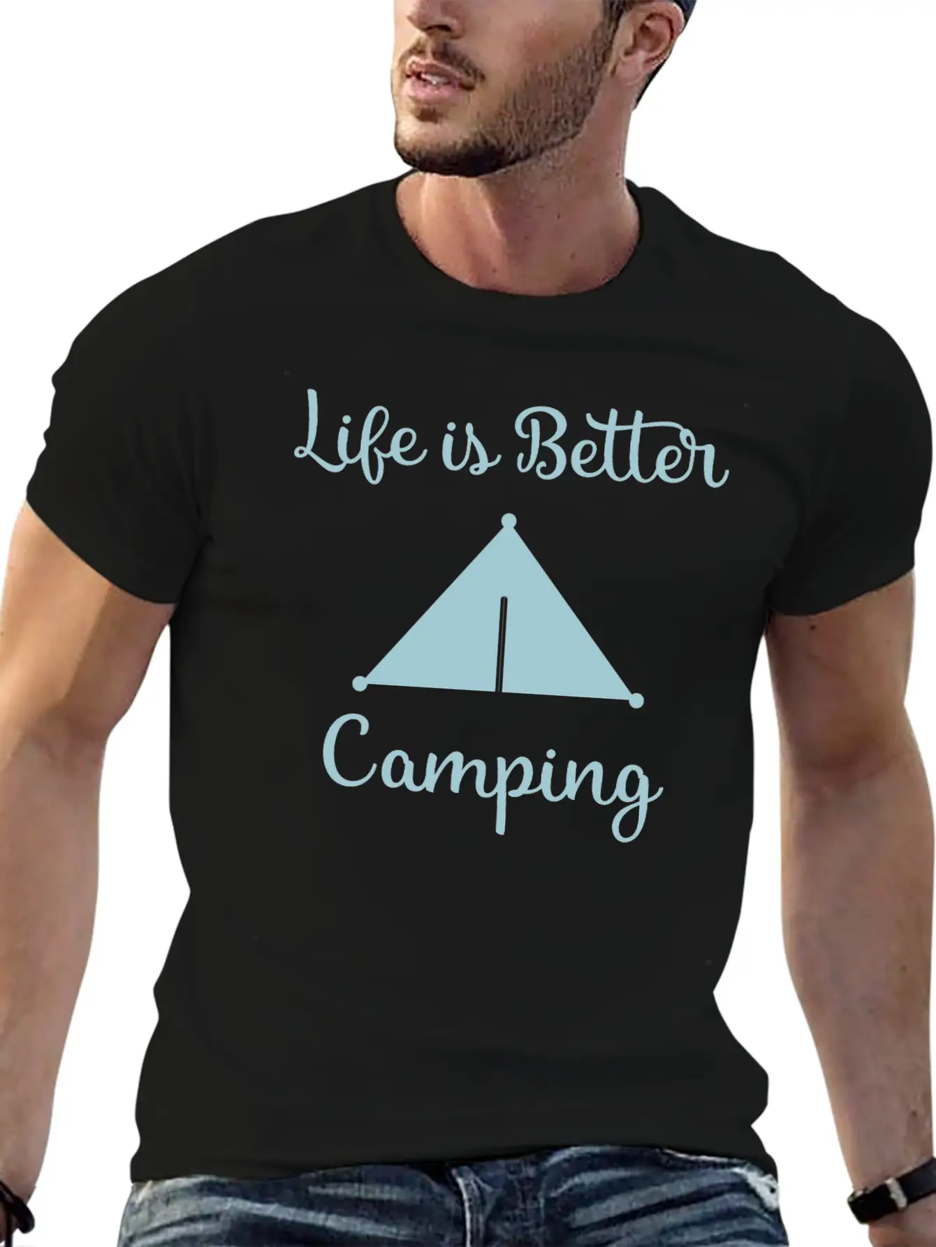 Life Is Better Camping, Camp, Camping, Camp Shirts Breathable Soft Cotton T-Shirt – Timeless Casual Look