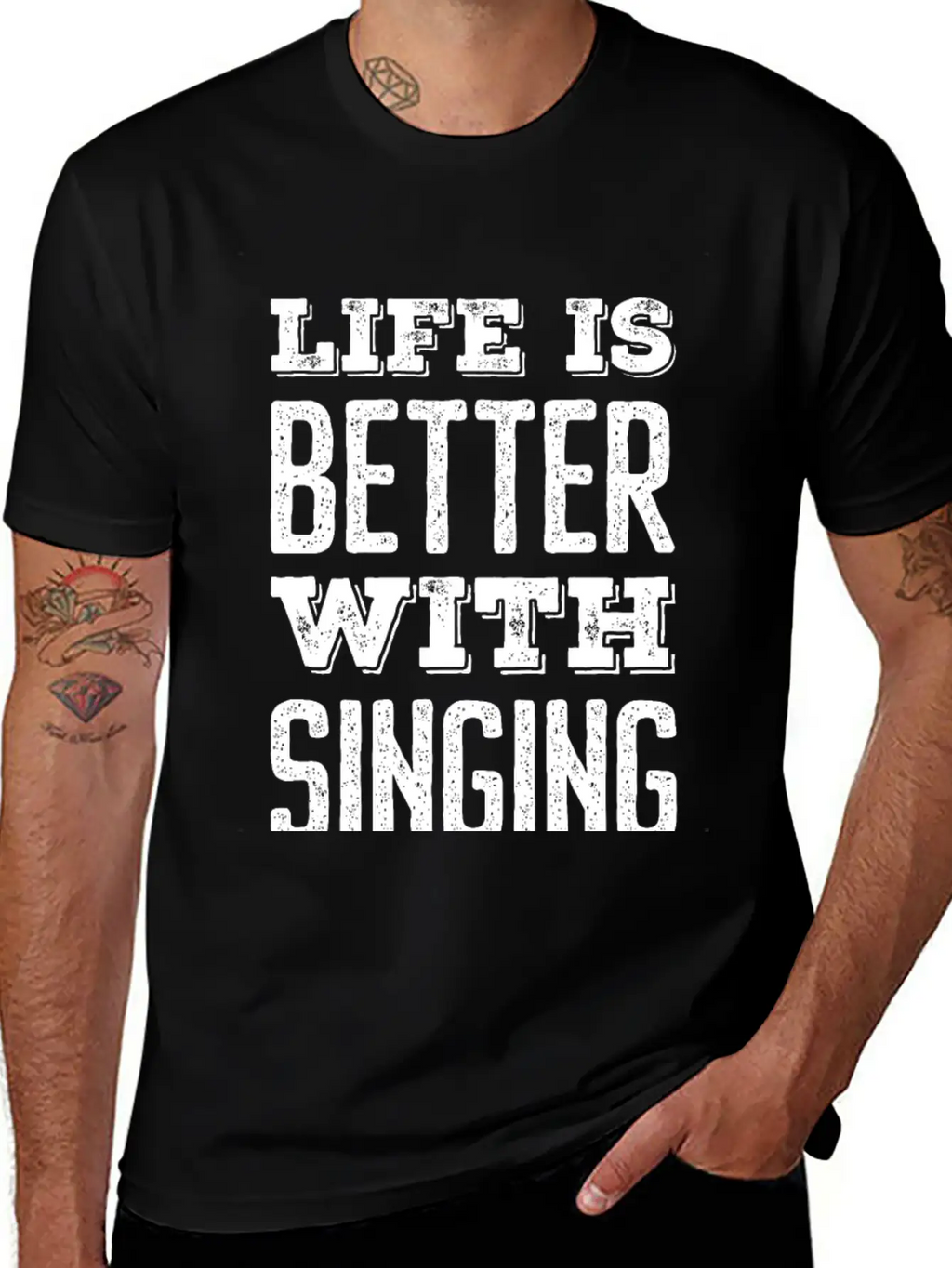 Life Is Better With Singing Stylish Everyday T-Shirt – Unisex Basic Cotton Tee