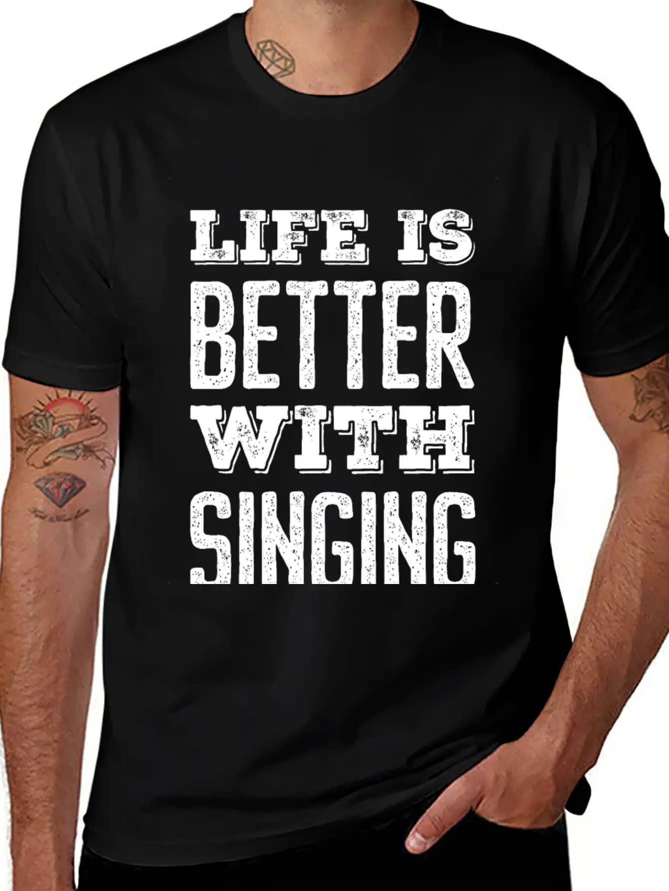 Life Is Better With Singing Stylish Everyday T-Shirt – Unisex Basic Cotton Tee