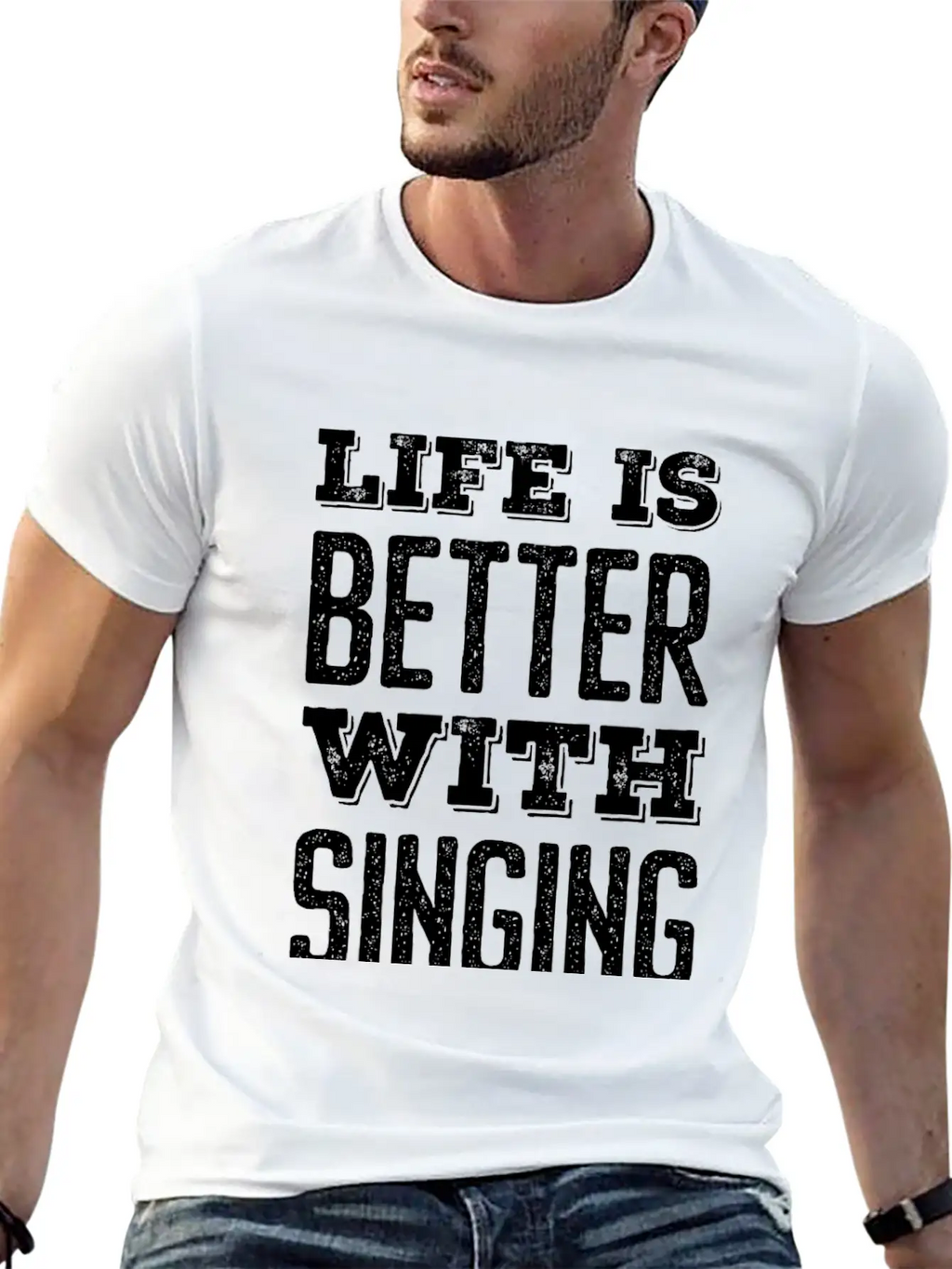 Life Is Better With Singing Stylish Everyday T-Shirt – Unisex Basic Cotton Tee
