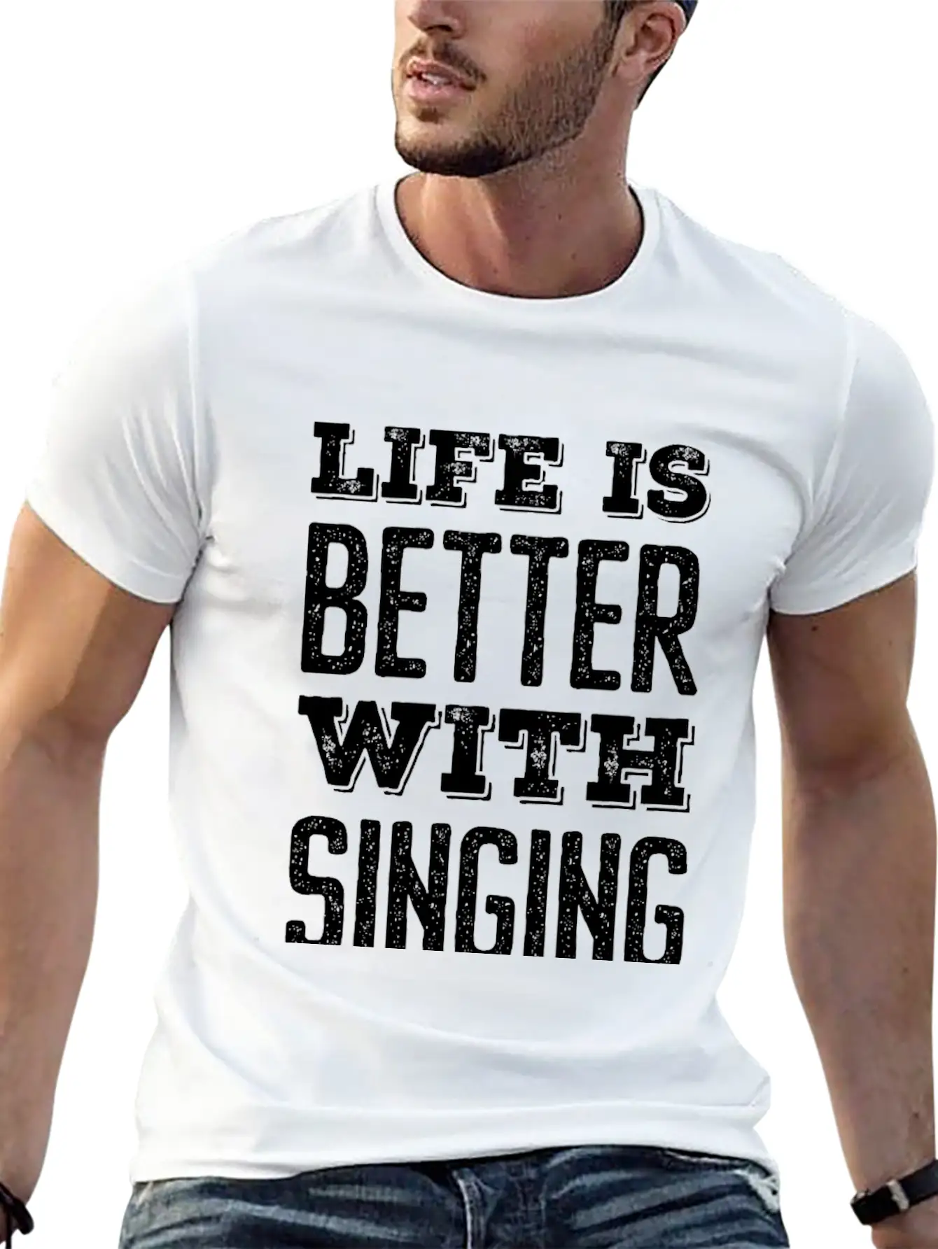 Life Is Better With Singing Stylish Everyday T-Shirt – Unisex Basic Cotton Tee