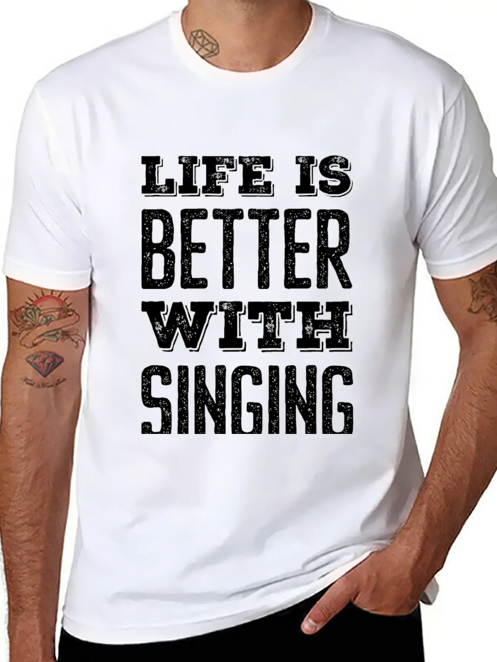 Life Is Better With Singing Stylish Everyday T-Shirt – Unisex Basic Cotton Tee